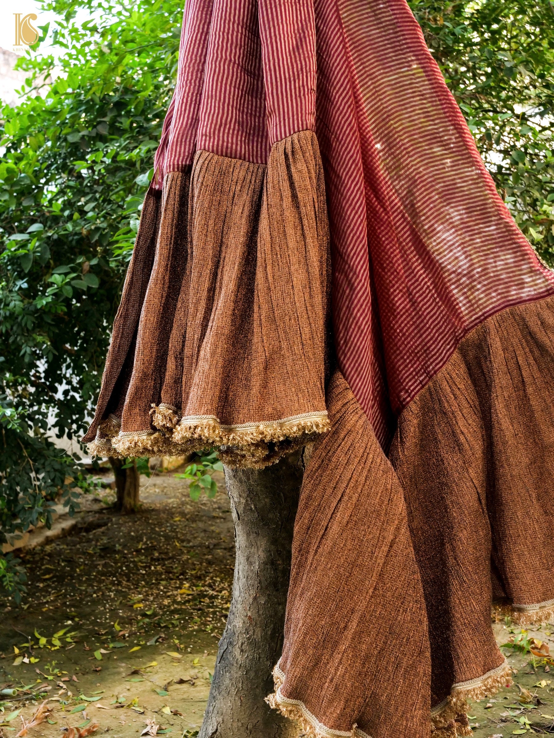 Tissue Silk Banarasi Ruffle Saree