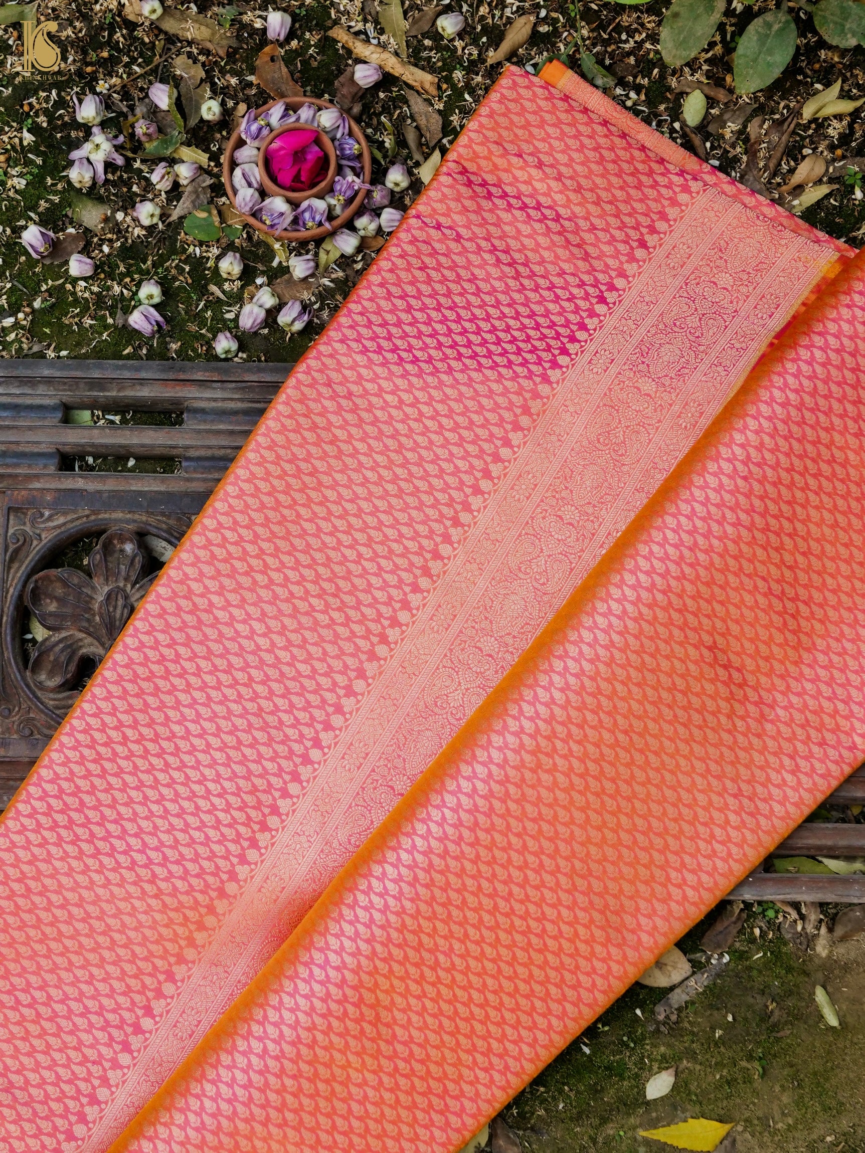 Handloom Banarasi Katan Silk Zari Tanchoi Saree