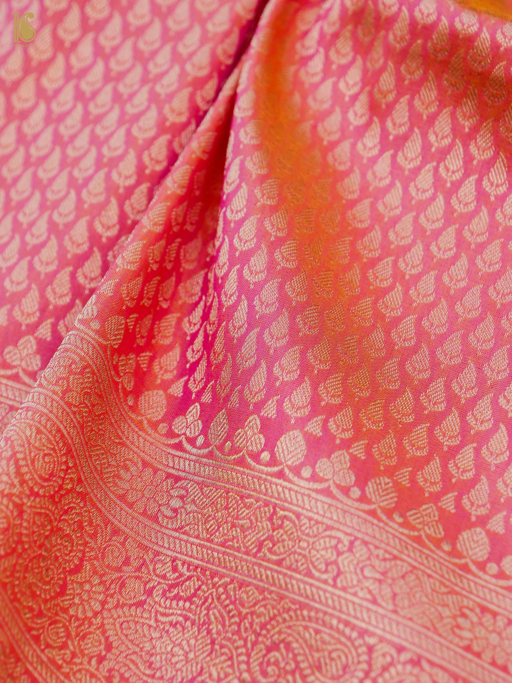 Handloom Banarasi Katan Silk Zari Tanchoi Saree