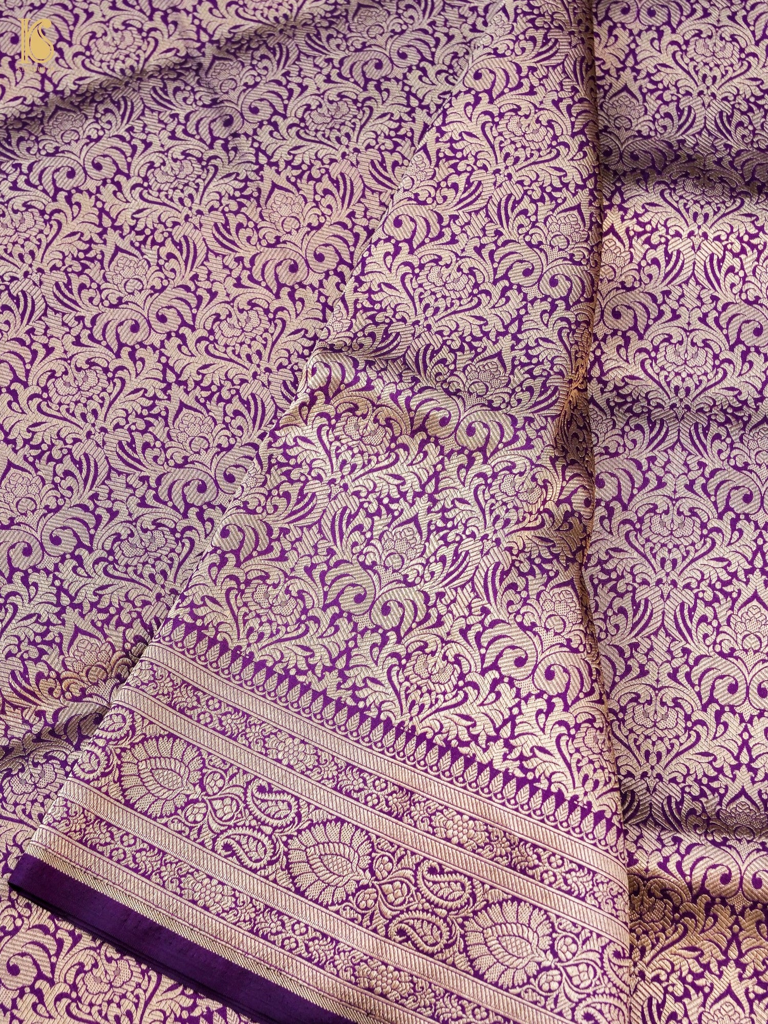Handloom Banarasi Katan Silk Zari Tanchoi Saree