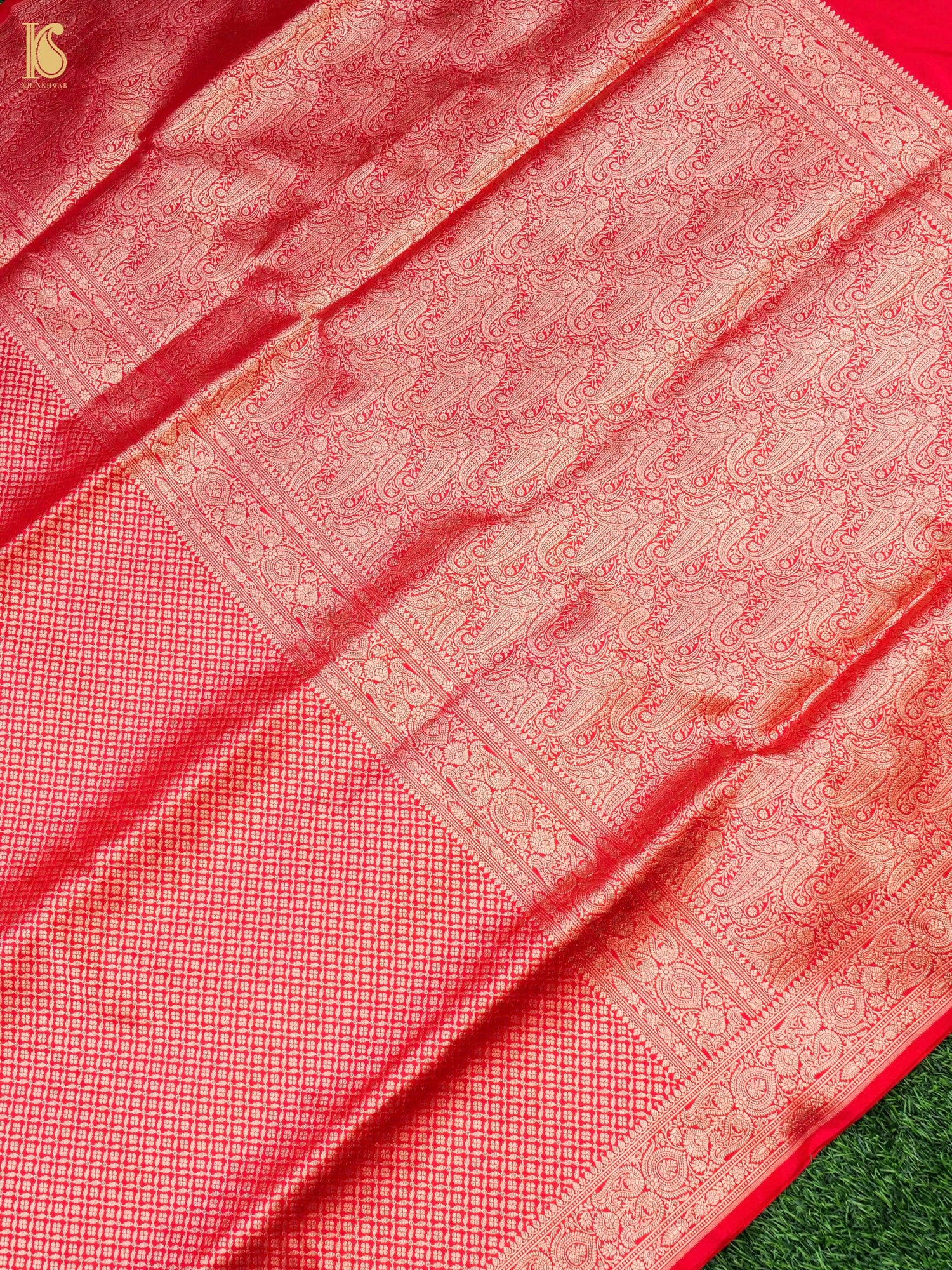 Handloom Banarasi Katan Silk Zari Tanchoi Saree