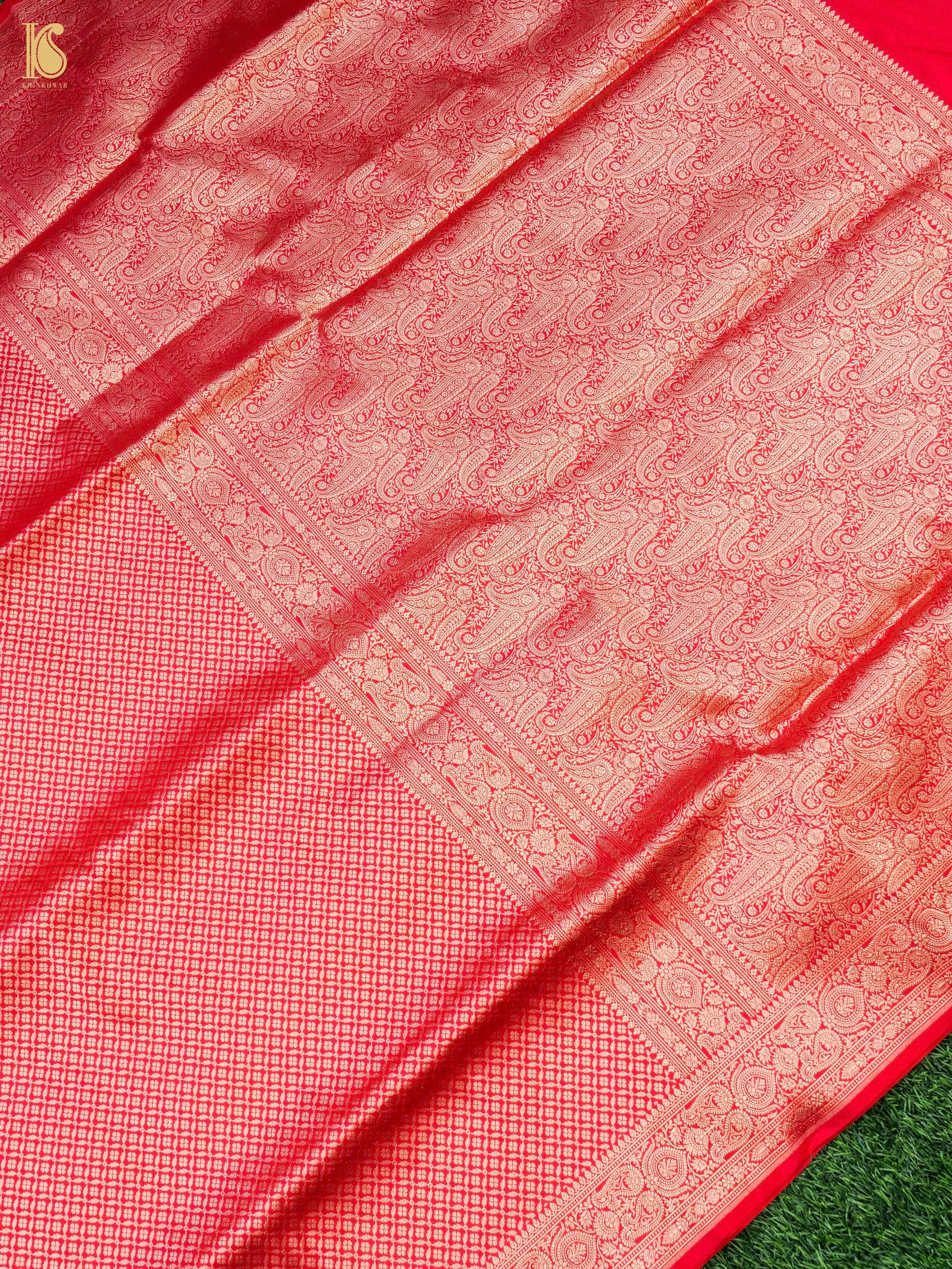 Handloom Banarasi Katan Silk Zari Tanchoi Saree