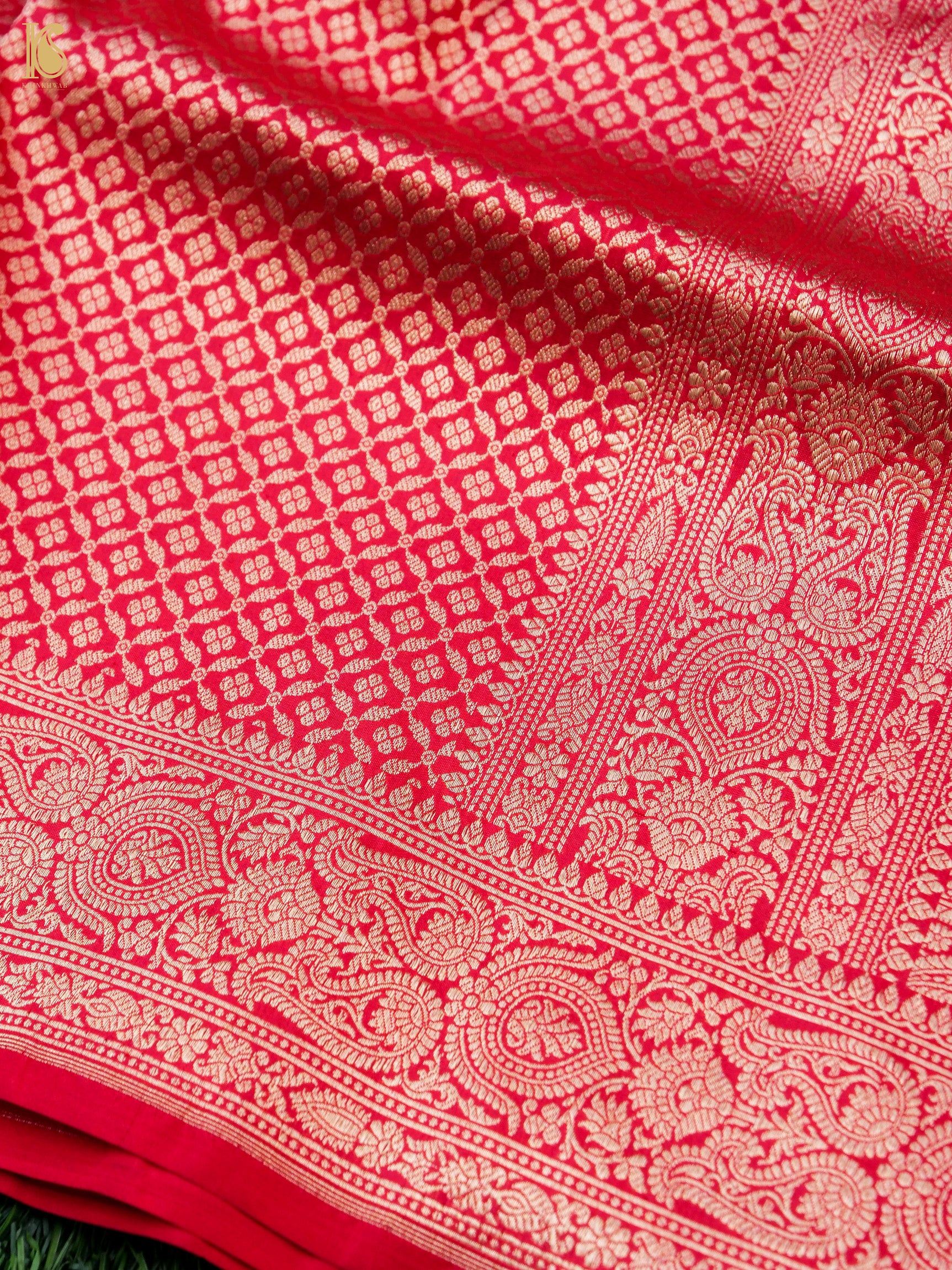Handloom Banarasi Katan Silk Zari Tanchoi Saree
