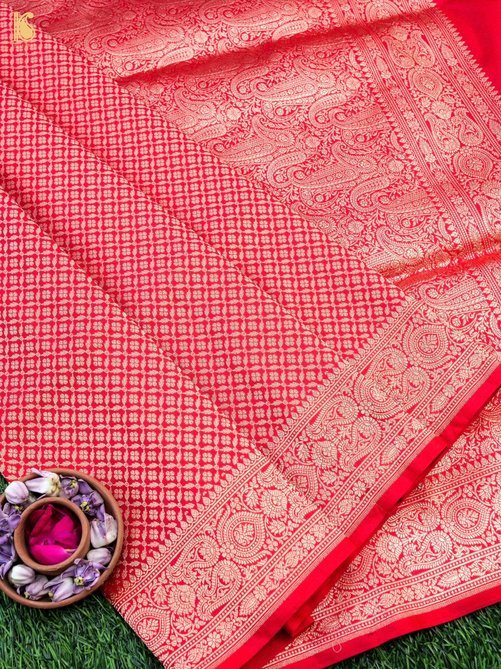 Handloom Banarasi Katan Silk Zari Tanchoi Saree