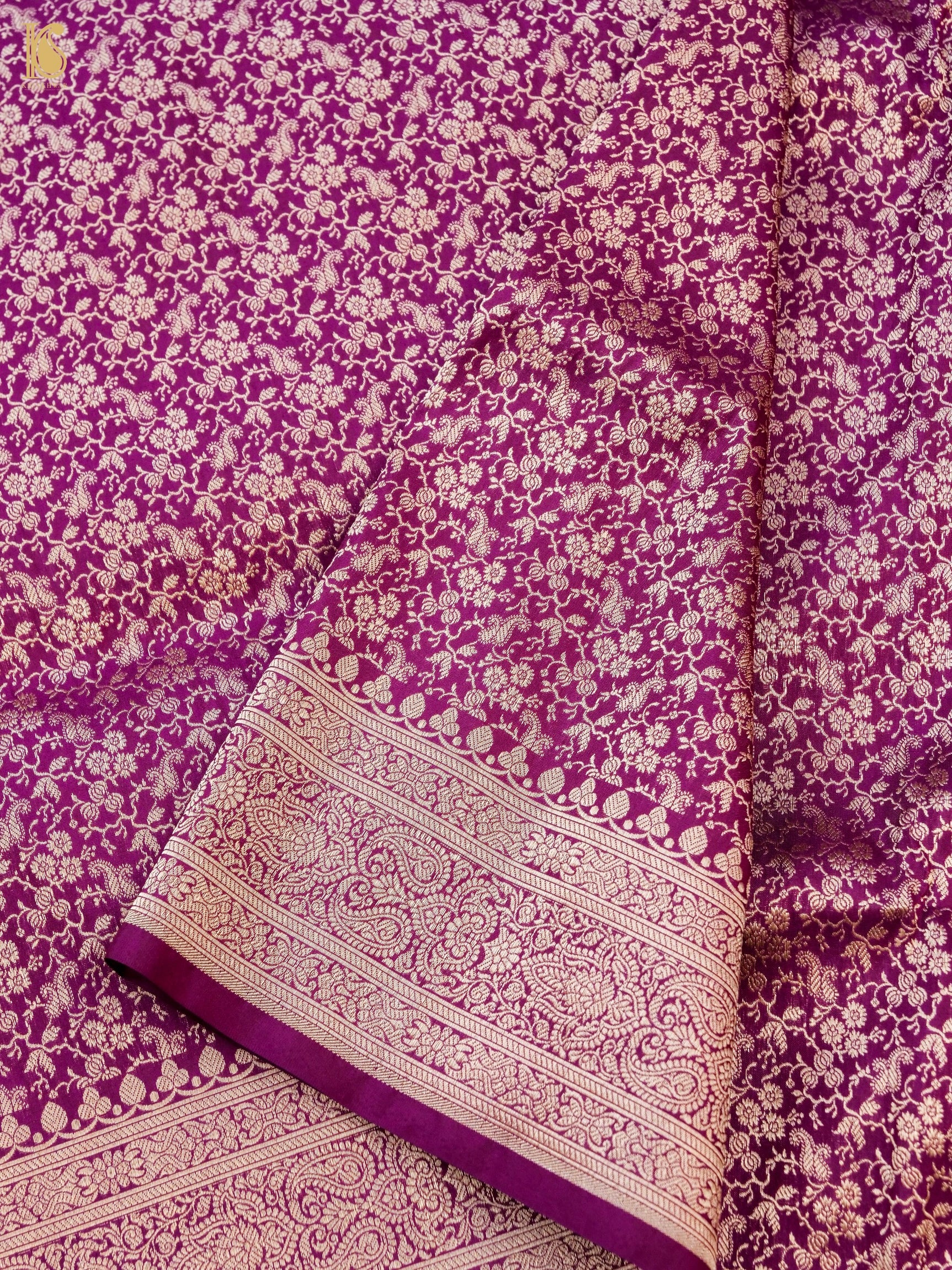 Handloom Banarasi Katan Silk Zari Tanchoi Saree