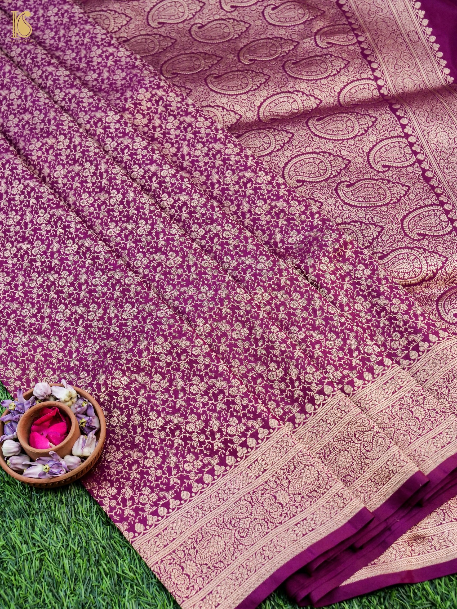 Handloom Banarasi Katan Silk Zari Tanchoi Saree