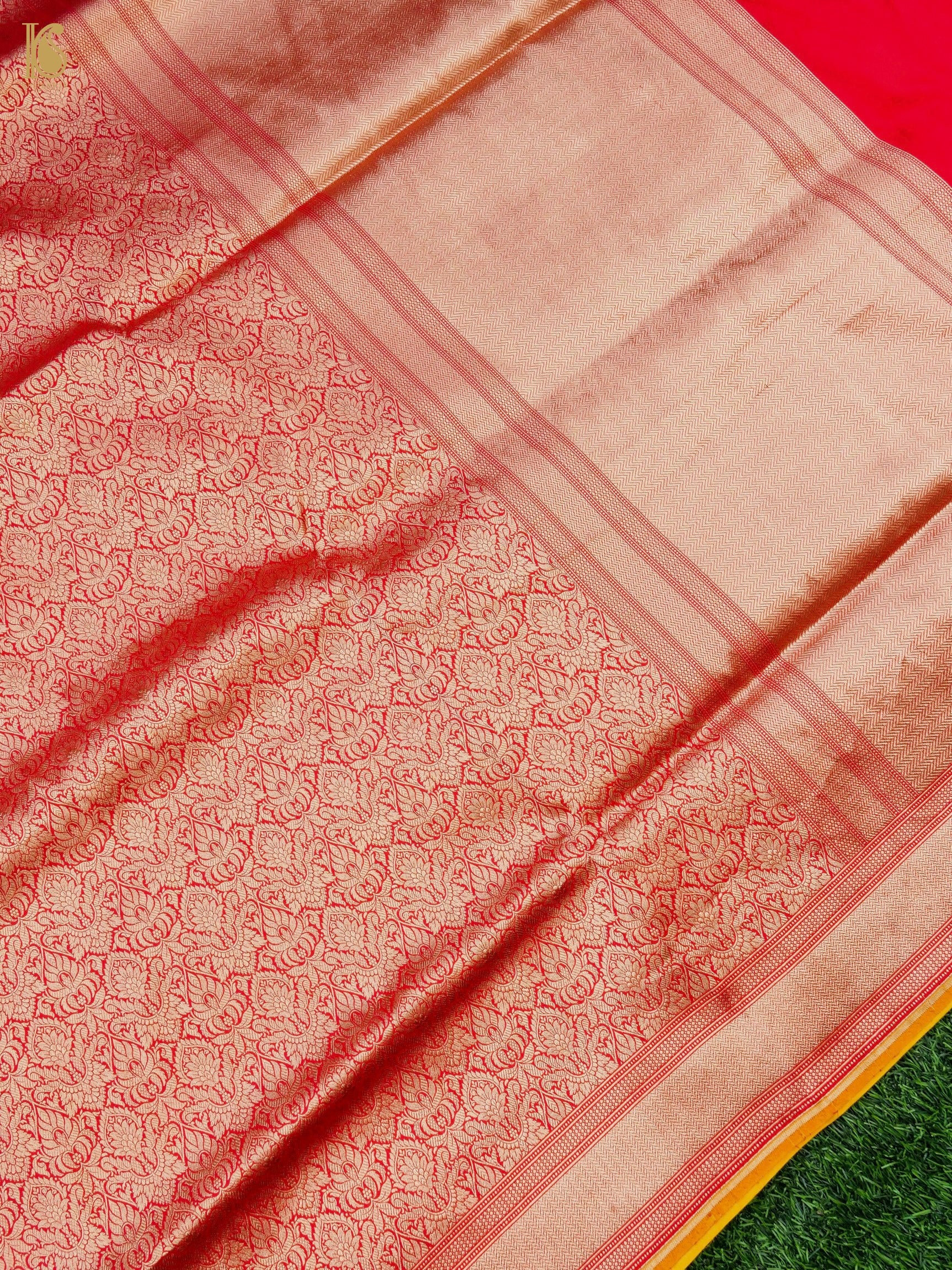 Handloom Banarasi Katan Silk Zari Tanchoi Saree