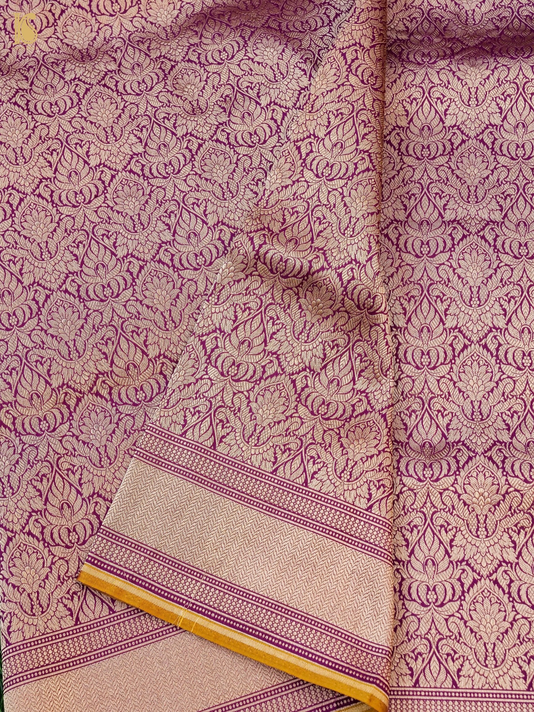 Handloom Banarasi Katan Silk Zari Tanchoi Saree