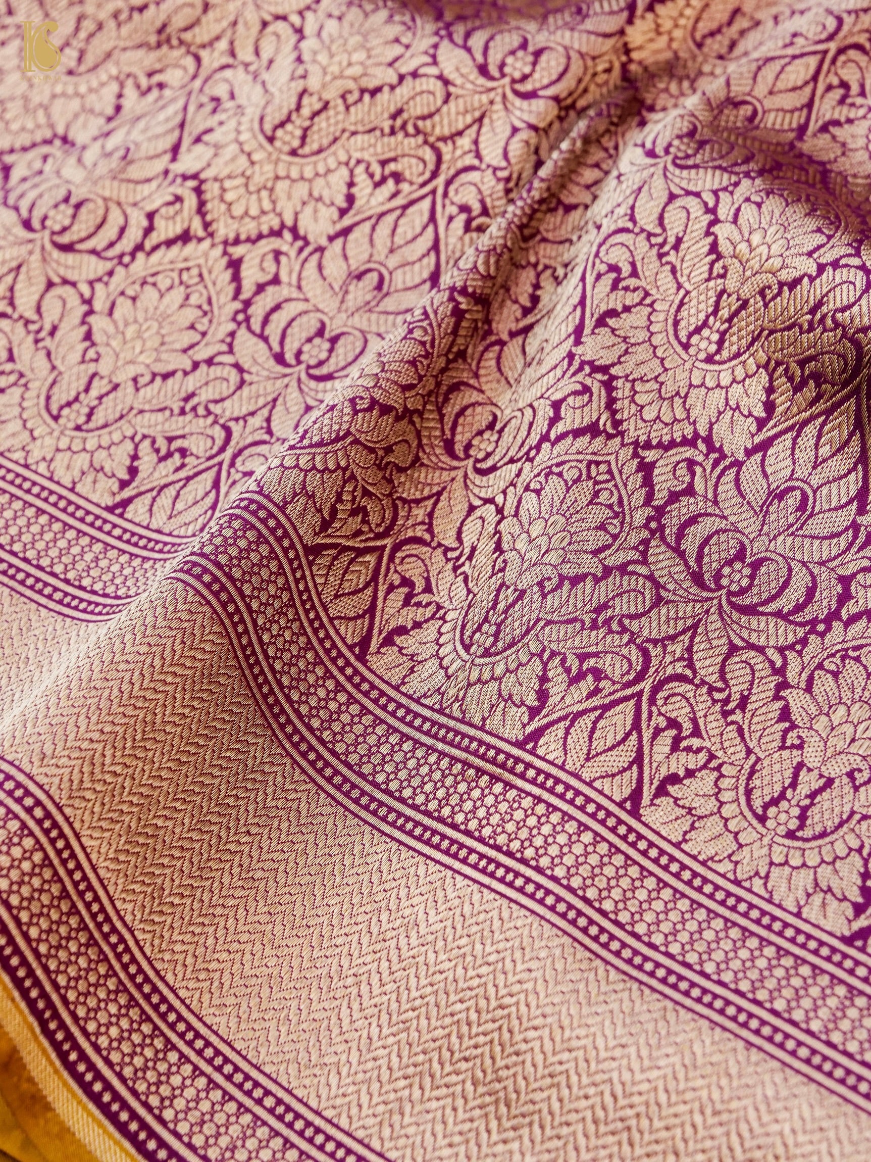 Handloom Banarasi Katan Silk Zari Tanchoi Saree