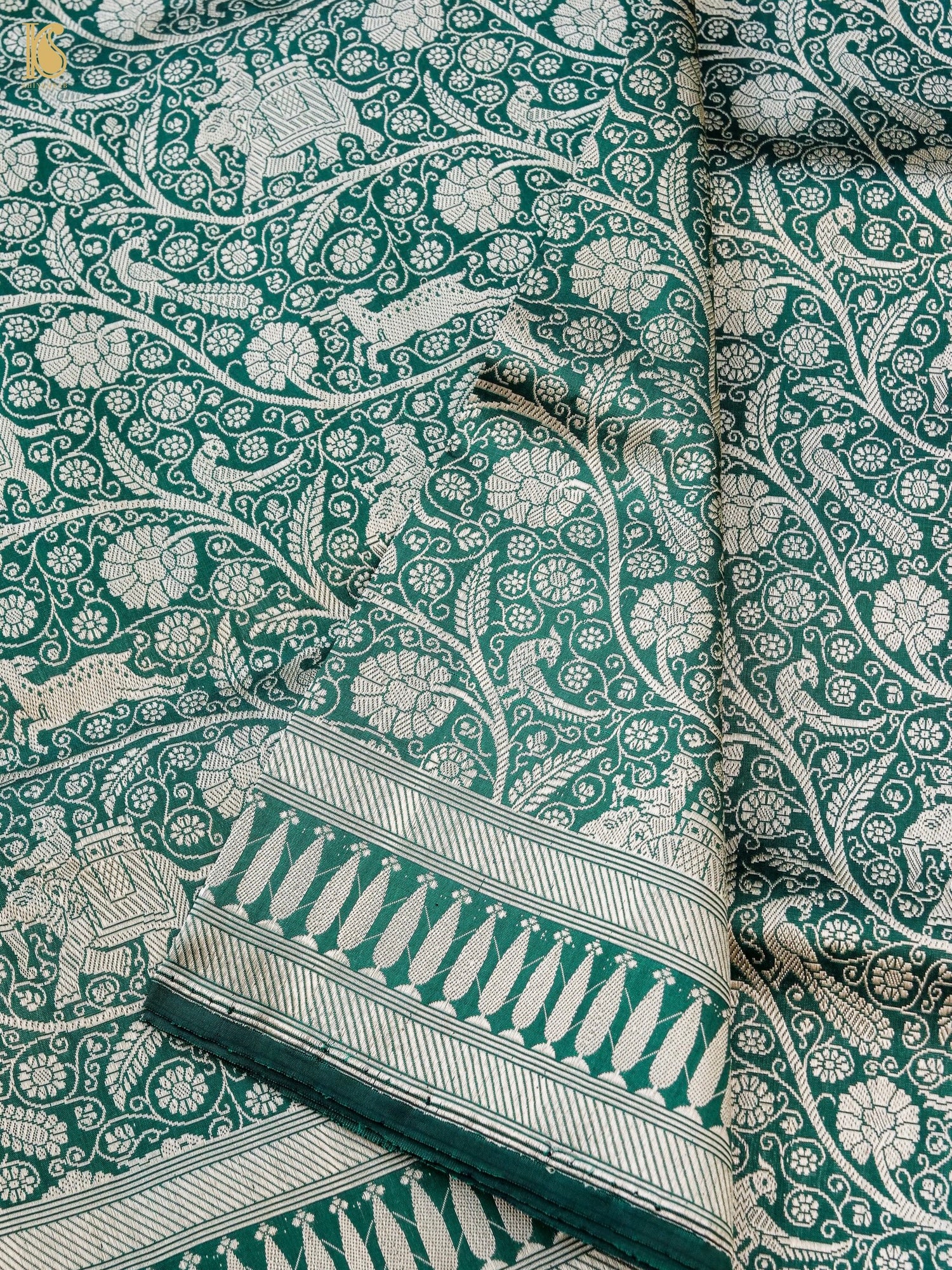 Handwoven Katan Silk Banarasi Shikargah Saree