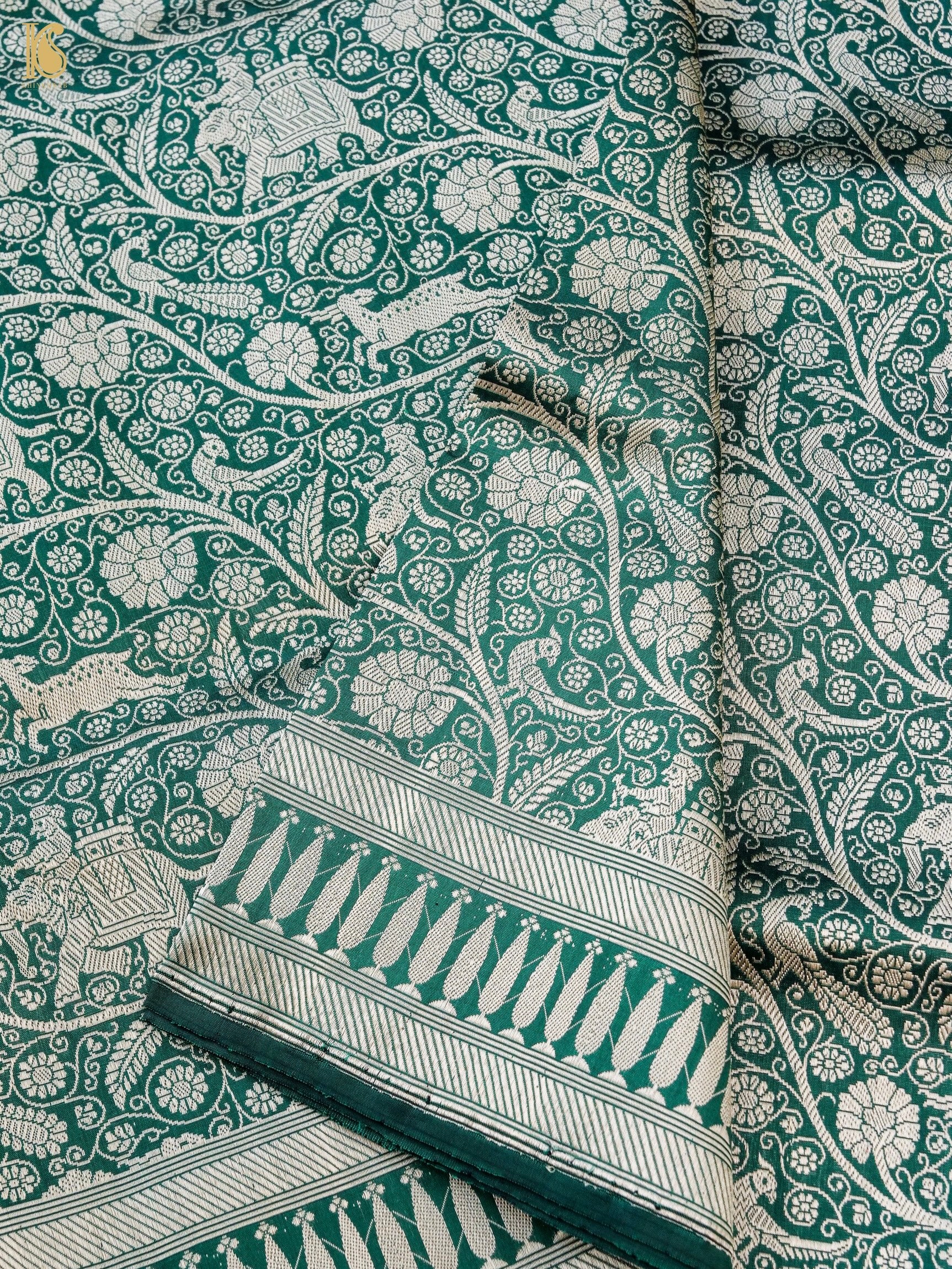 Handwoven Katan Silk Banarasi Shikargah Saree