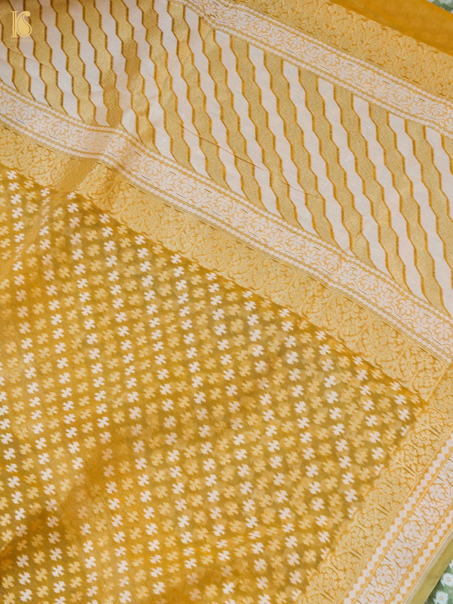 Handloom Cotton Kora Banarasi Jamdani Ektara Suit Fabric Set