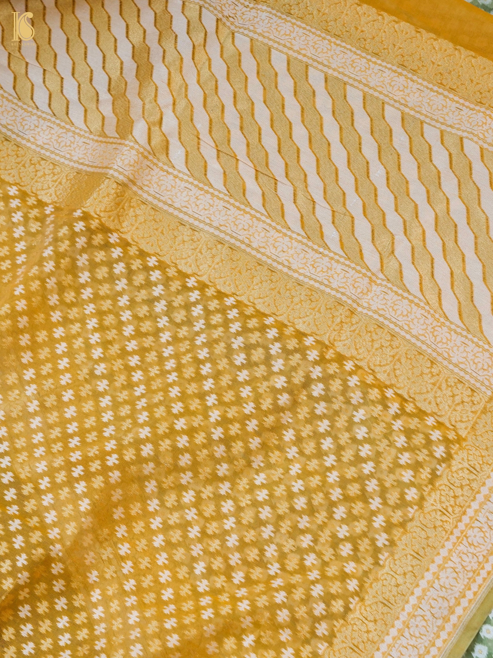 Handloom Cotton Kora Banarasi Jamdani Ektara Suit Fabric Set