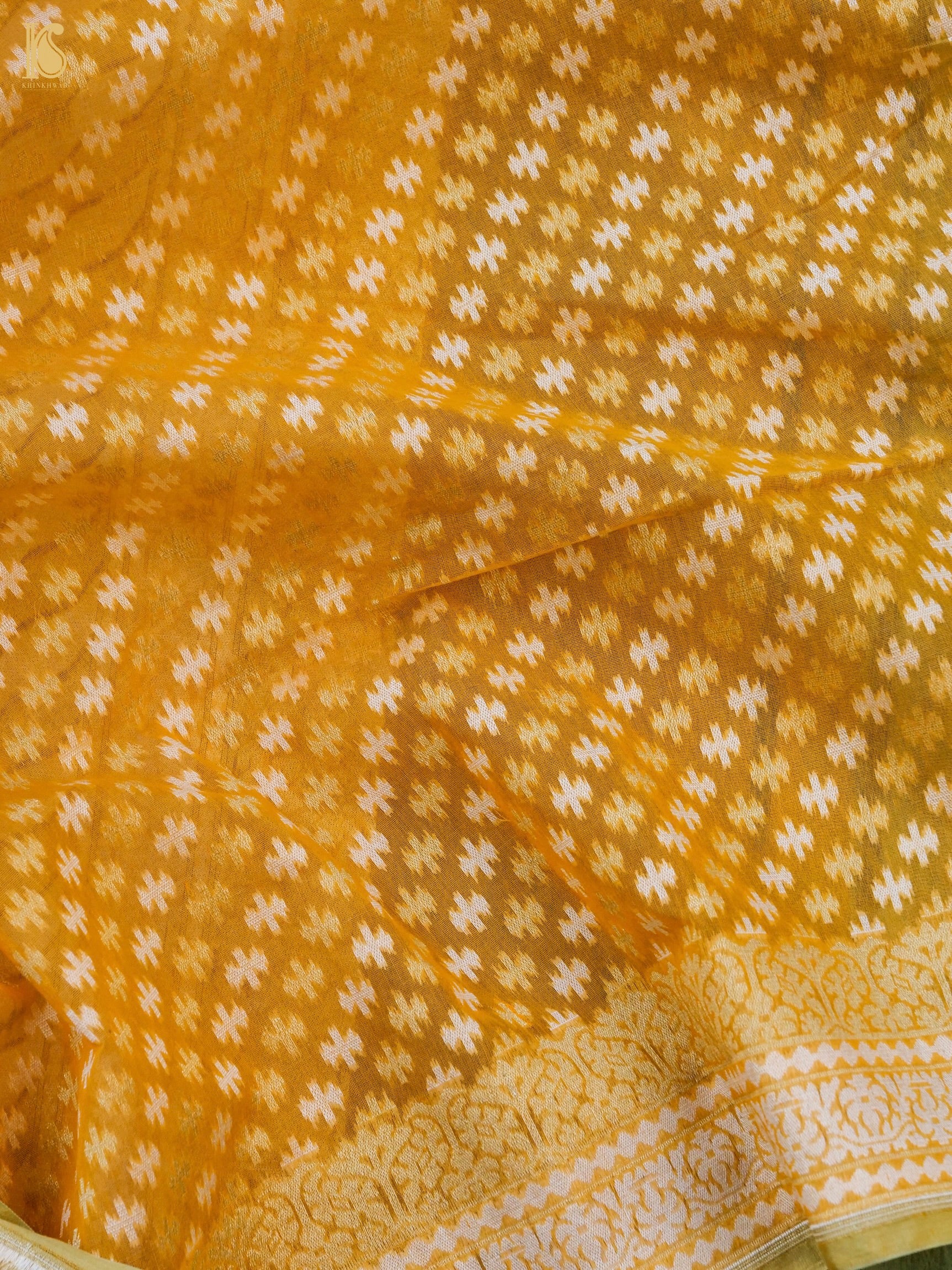 Handloom Cotton Kora Banarasi Jamdani Ektara Suit Fabric Set
