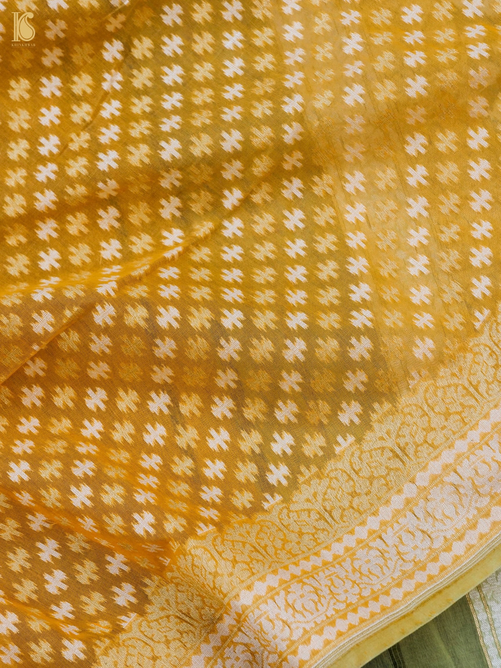 Handloom Cotton Kora Banarasi Jamdani Ektara Suit Fabric Set