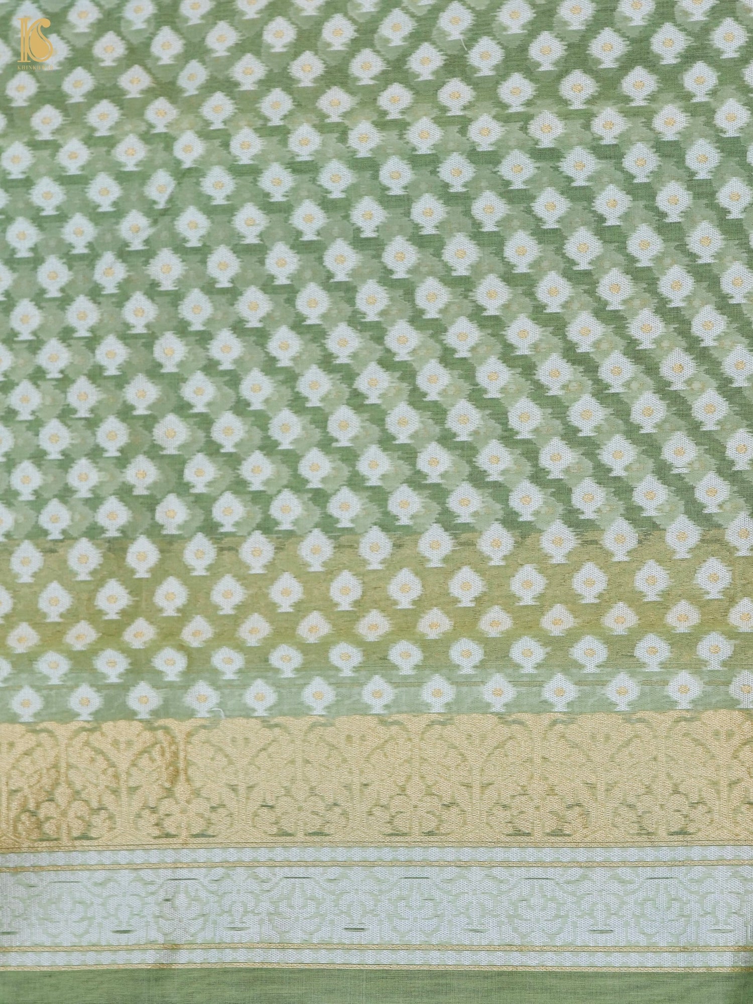 Handloom Cotton Kora Banarasi Jamdani Ektara Suit Fabric Set
