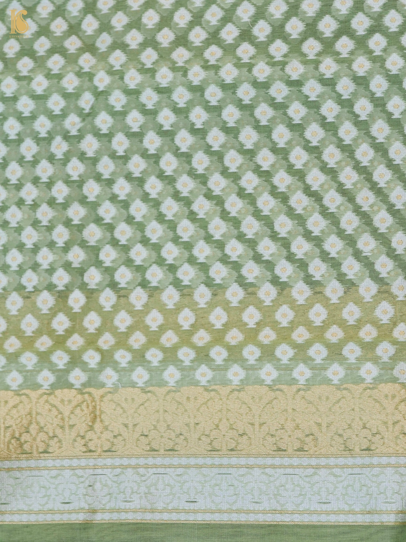 Handloom Cotton Kora Banarasi Jamdani Ektara Suit Fabric Set