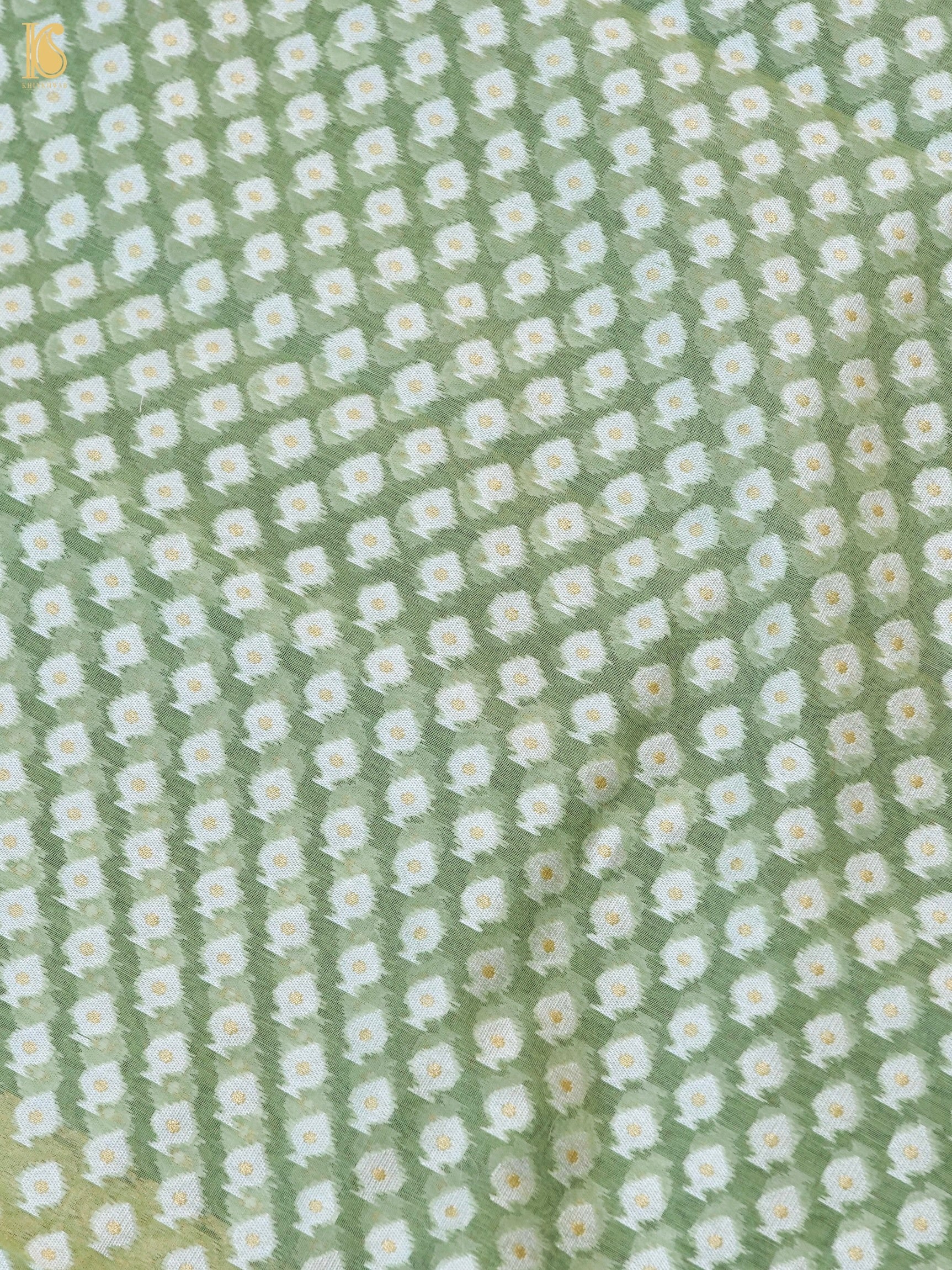 Handloom Cotton Kora Banarasi Jamdani Ektara Suit Fabric Set