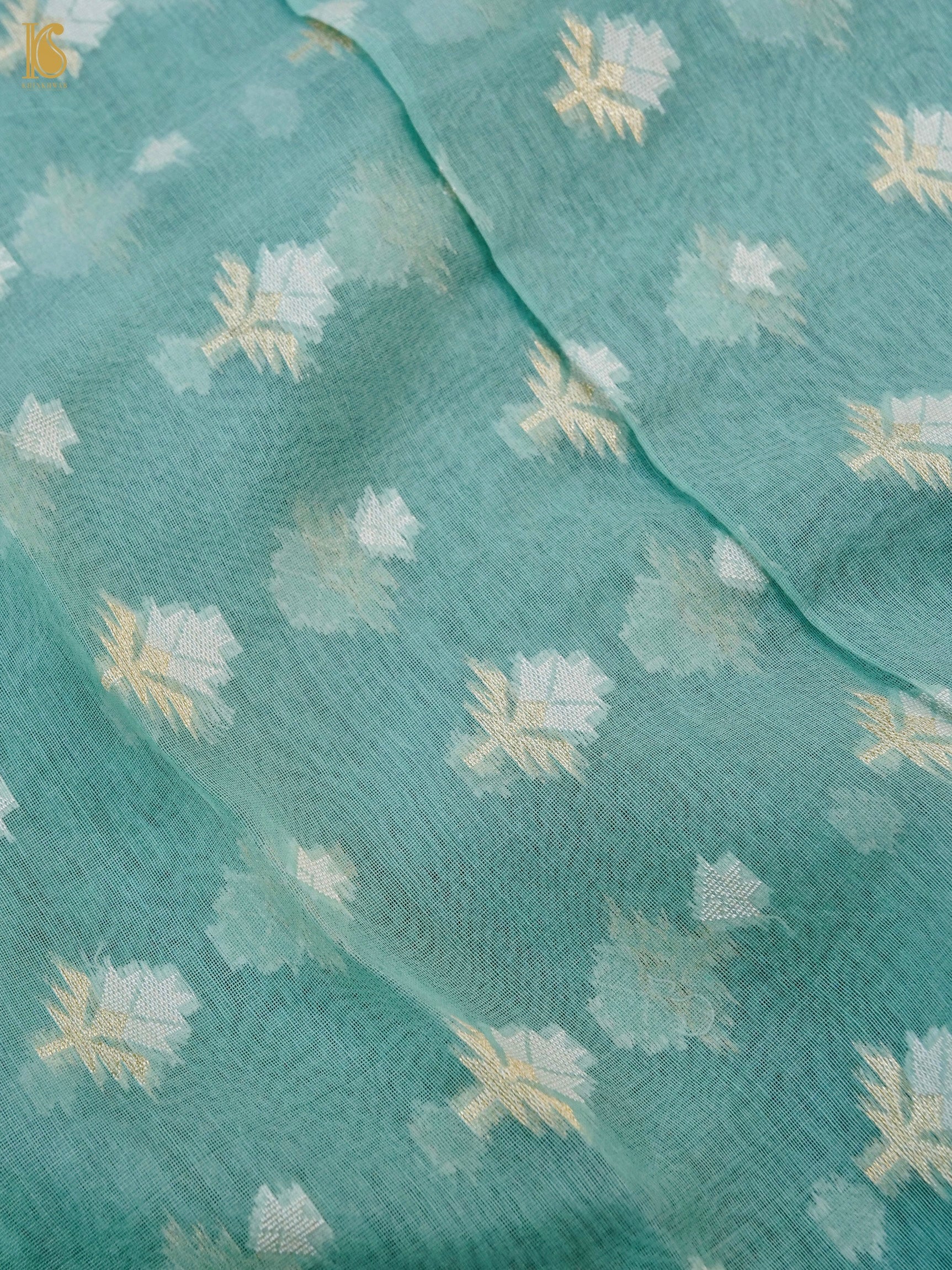 Handloom Cotton Kora Banarasi Jamdani Ektara Suit Fabric Set
