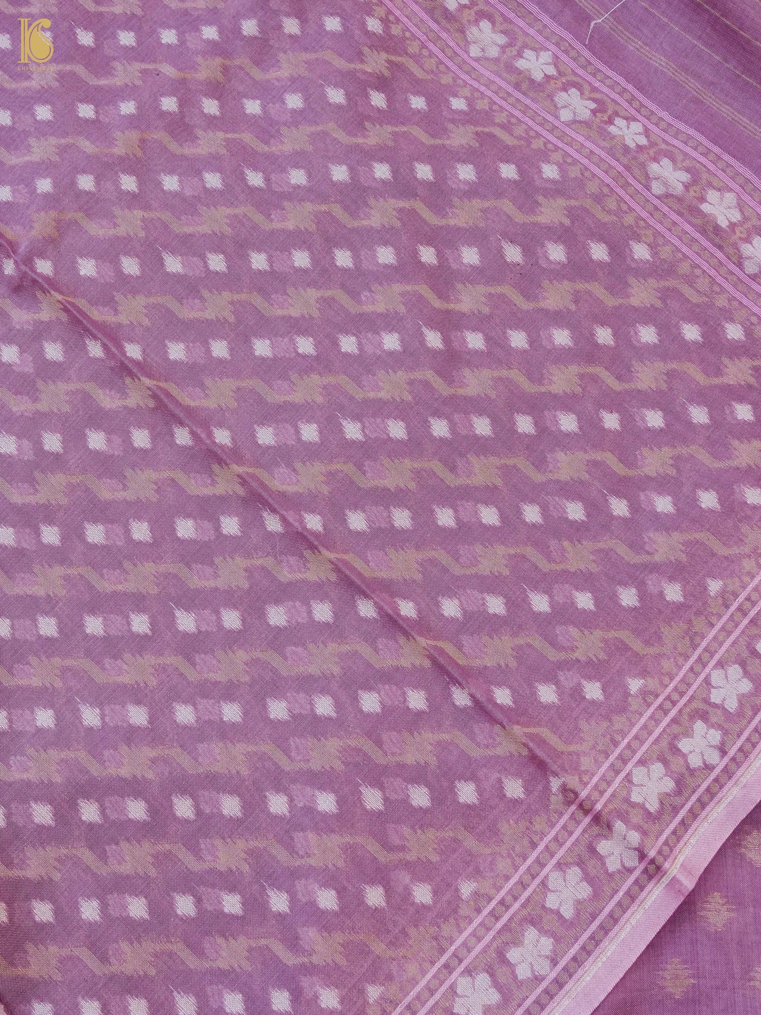 Handloom Cotton Kora Banarasi Jamdani Ektara Suit Fabric Set