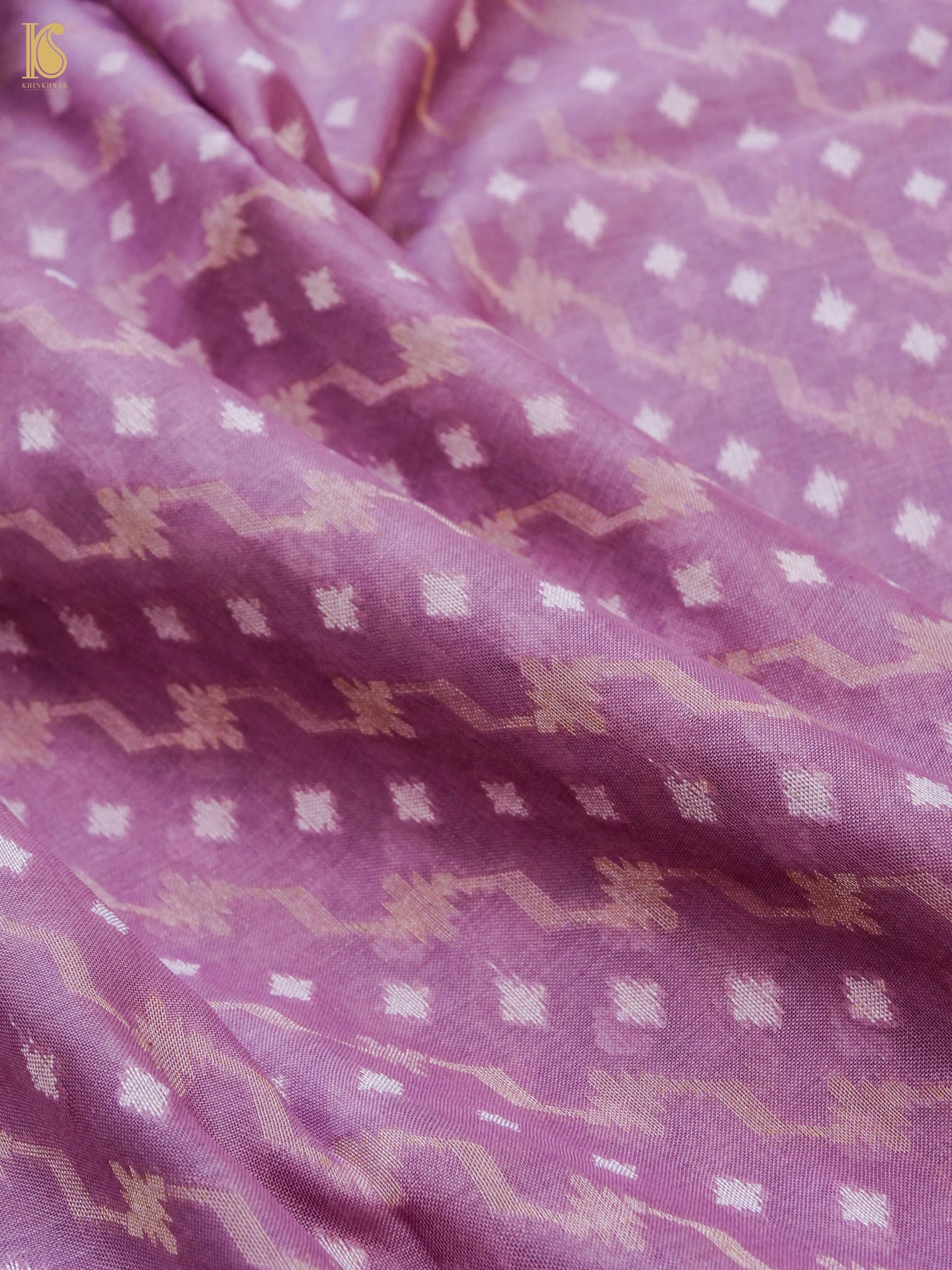 Handloom Cotton Kora Banarasi Jamdani Ektara Suit Fabric Set