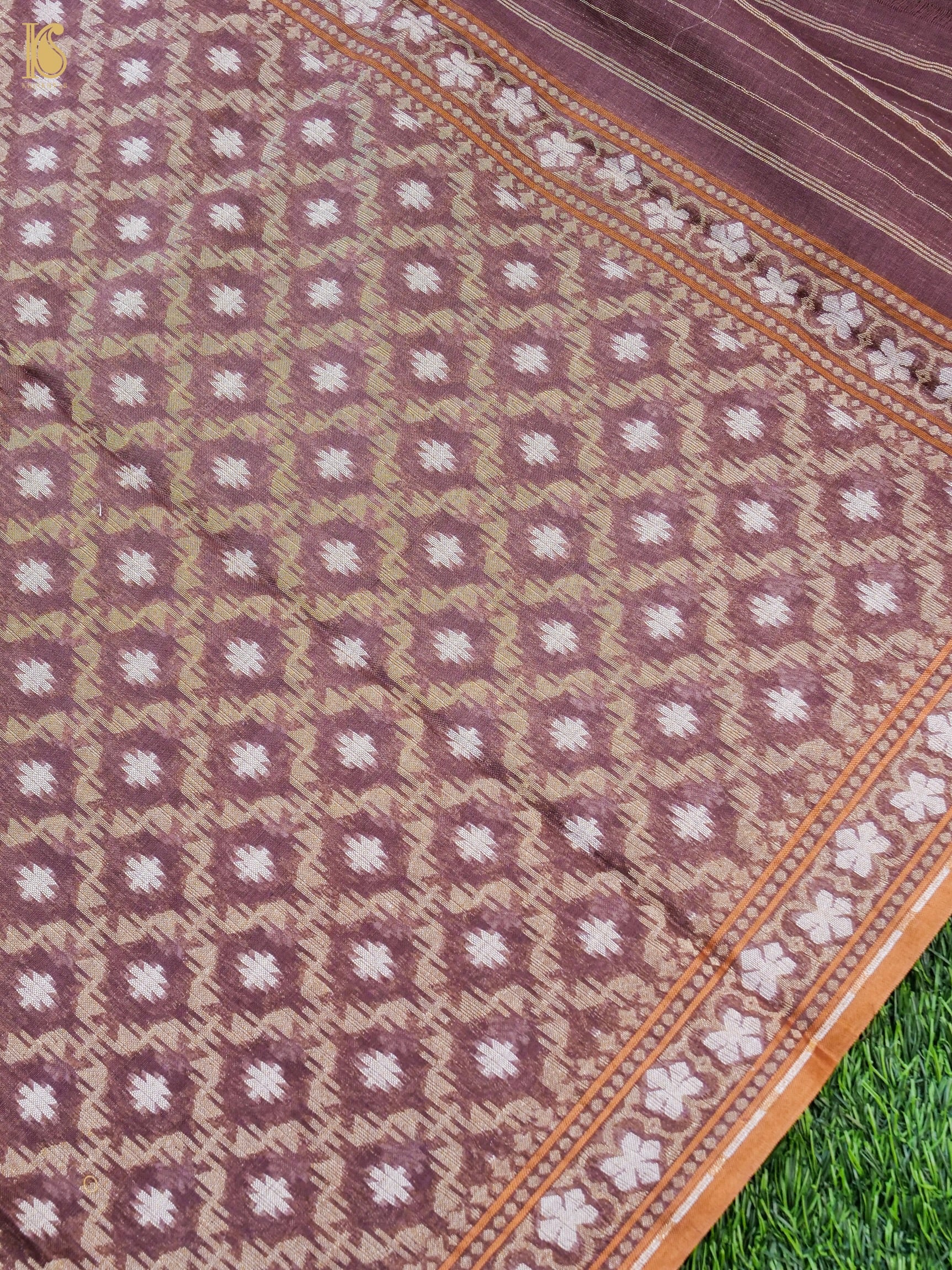 Handloom Cotton Kora Banarasi Jamdani Ektara Suit Fabric Set