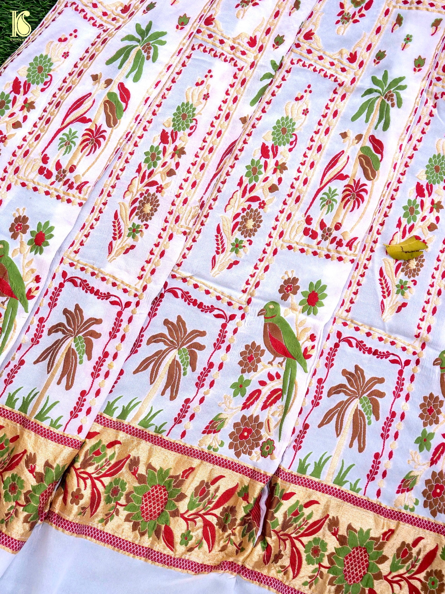 Georgette Kalidar Banarasi Dyeable Birds Lehenga