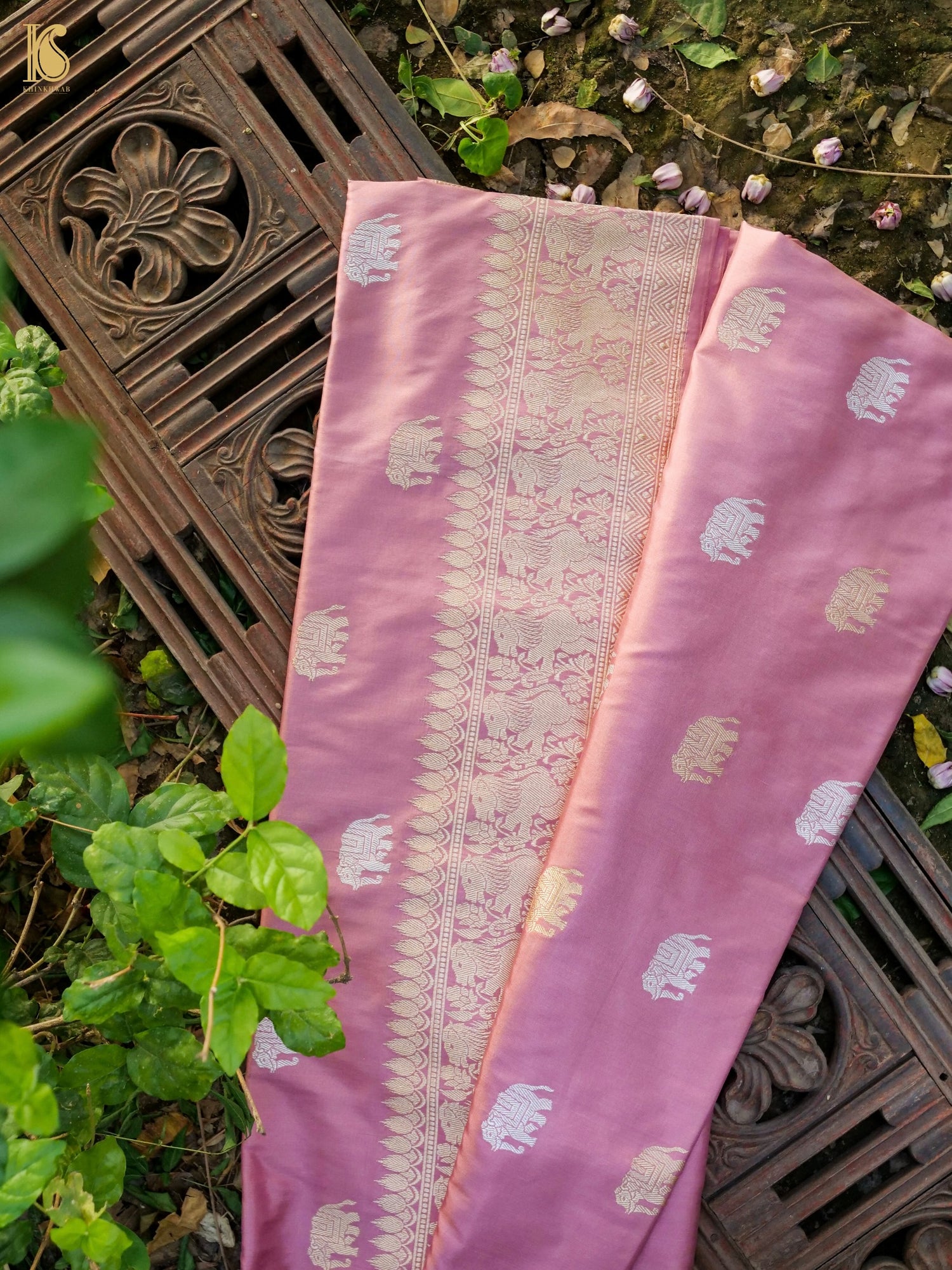 Handloom Banarasi Katan Silk Shikargah Elephant Saree