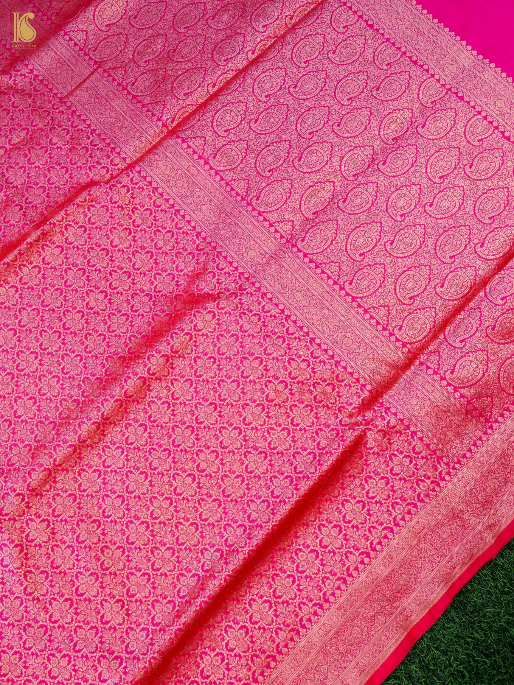 Handloom Banarasi Katan Silk Zari Tanchoi Saree