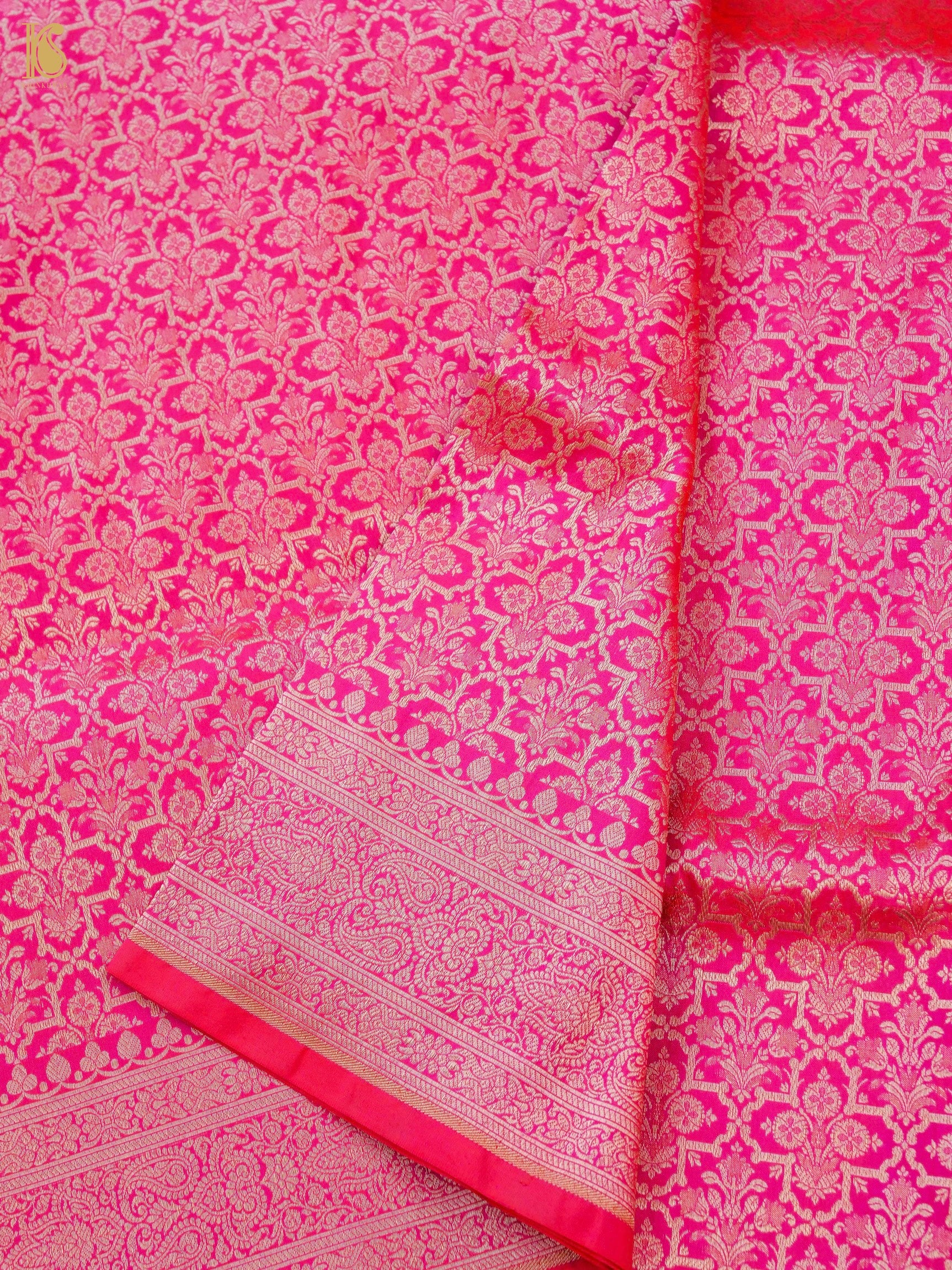 Handloom Banarasi Katan Silk Zari Tanchoi Saree