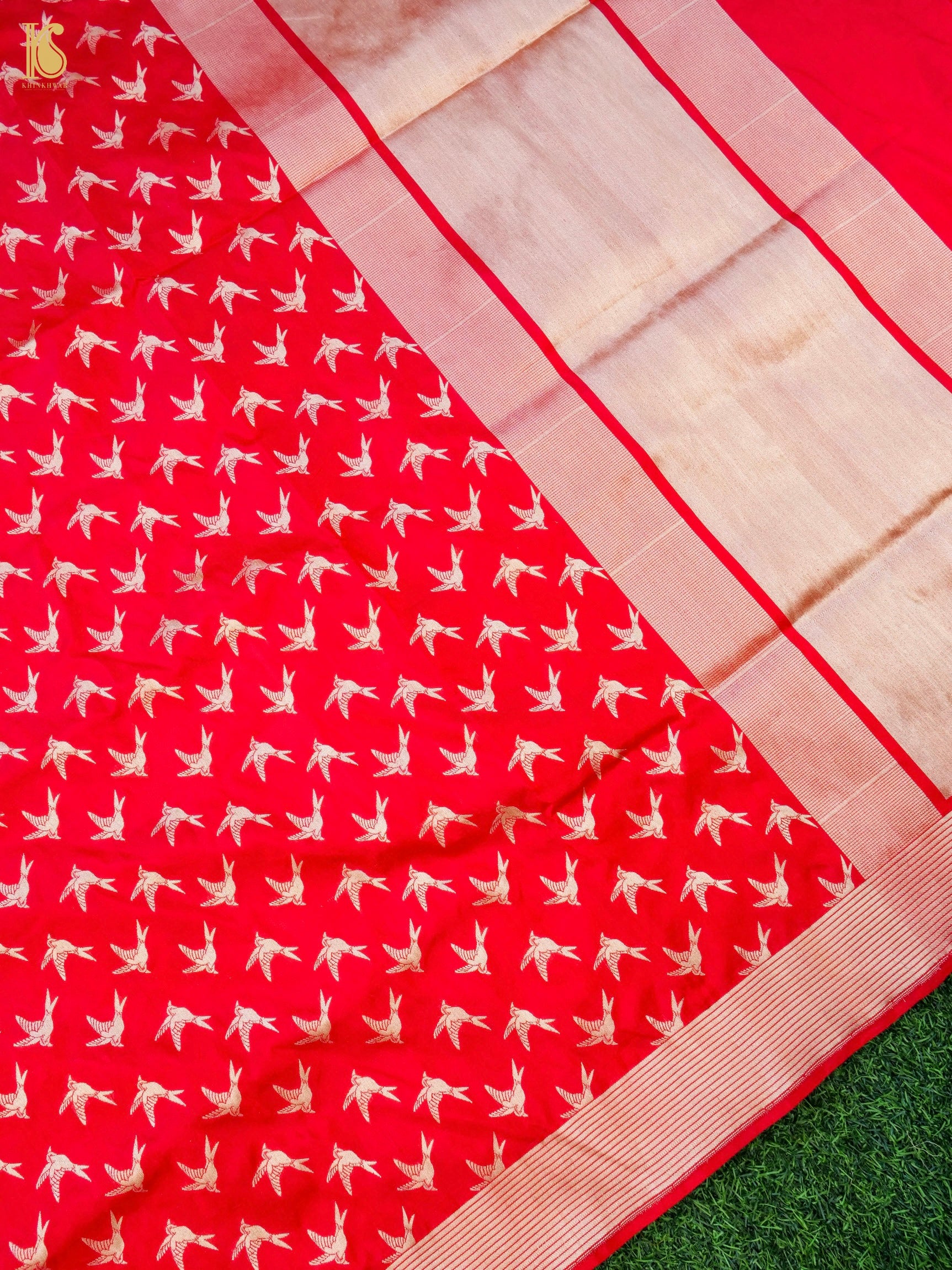 Handwoven Katan Silk Banarasi Chidiya Saree