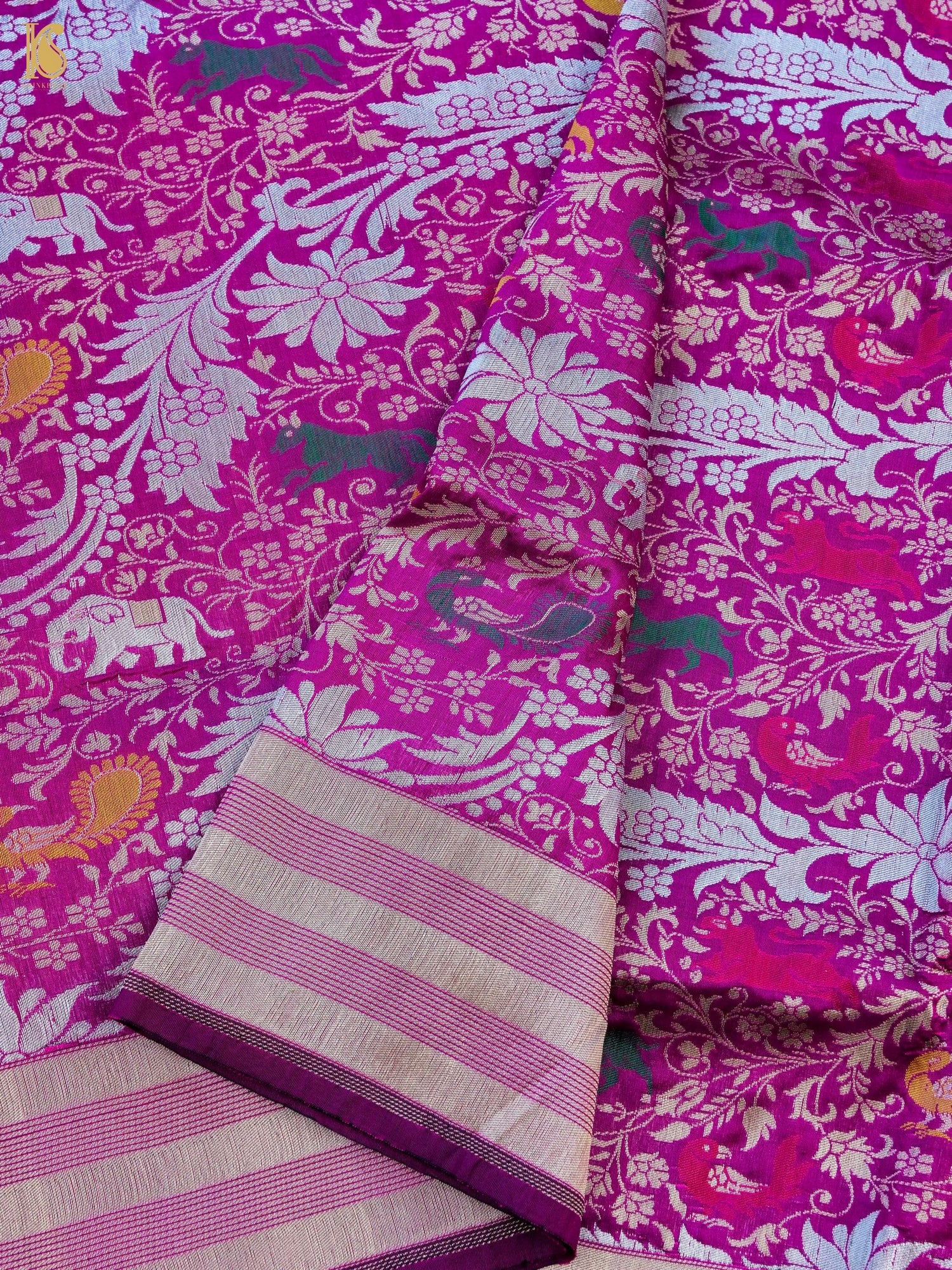 Handwoven Katan Silk Banarasi Shikargah Saree