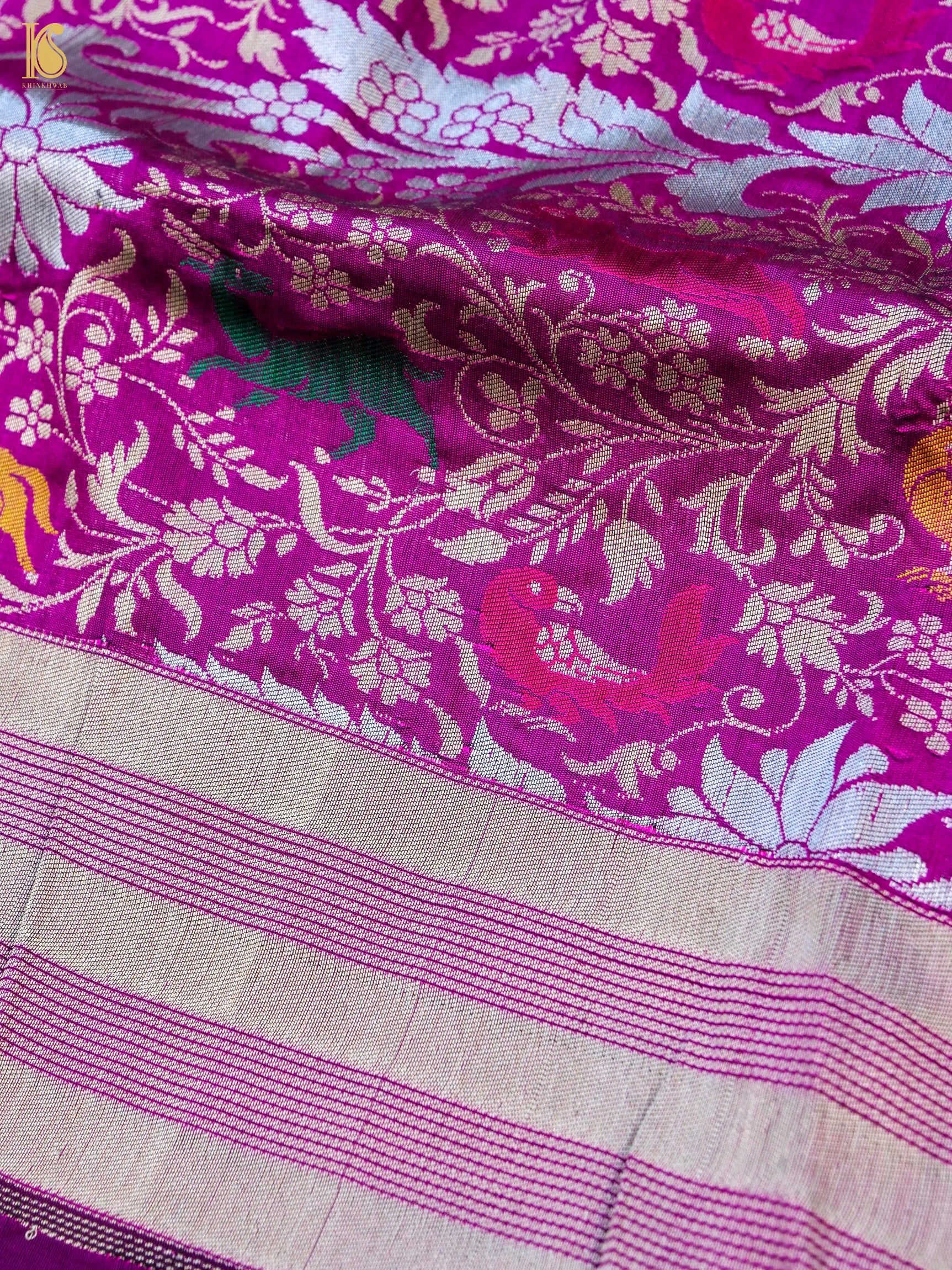 Handwoven Katan Silk Banarasi Shikargah Saree