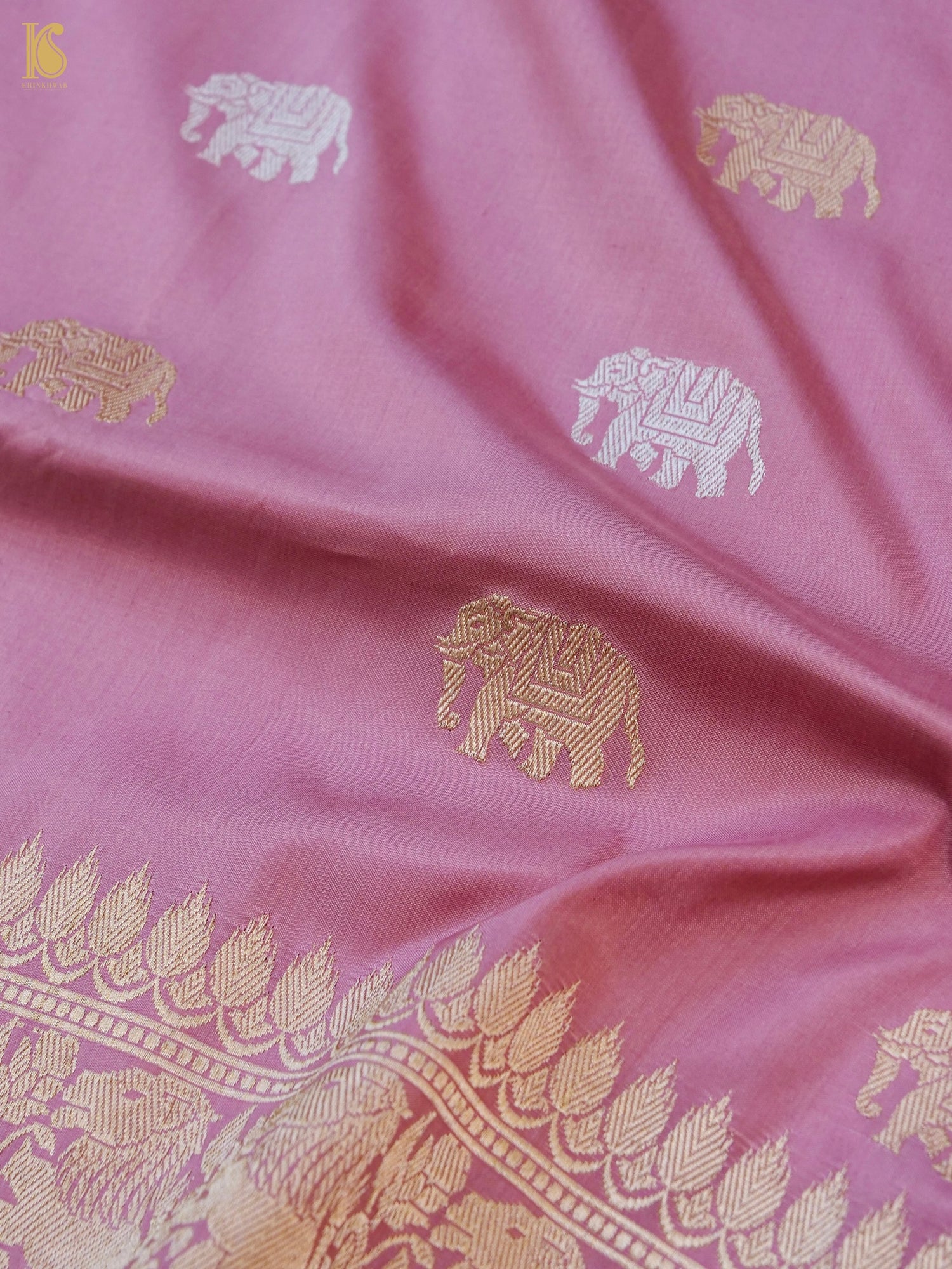 Handloom Banarasi Katan Silk Shikargah Elephant Saree