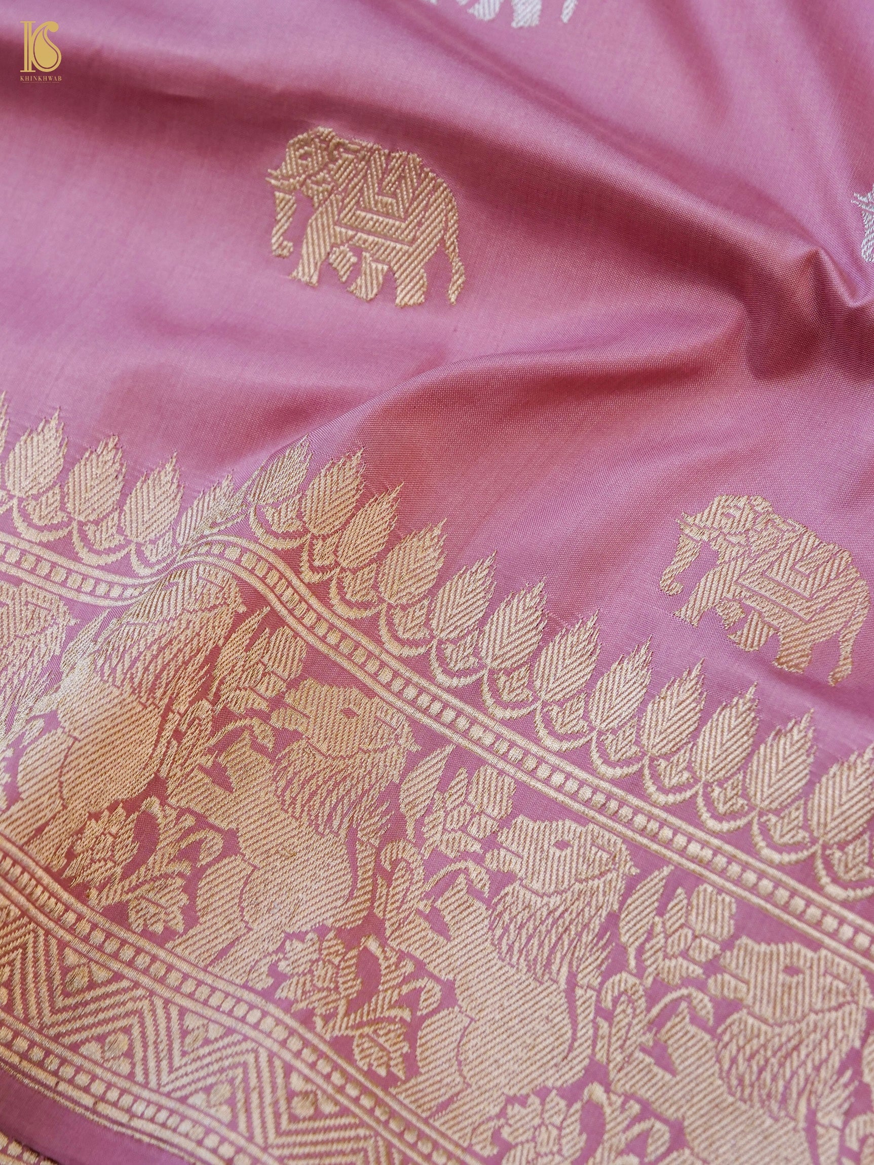 Handloom Banarasi Katan Silk Shikargah Elephant Saree