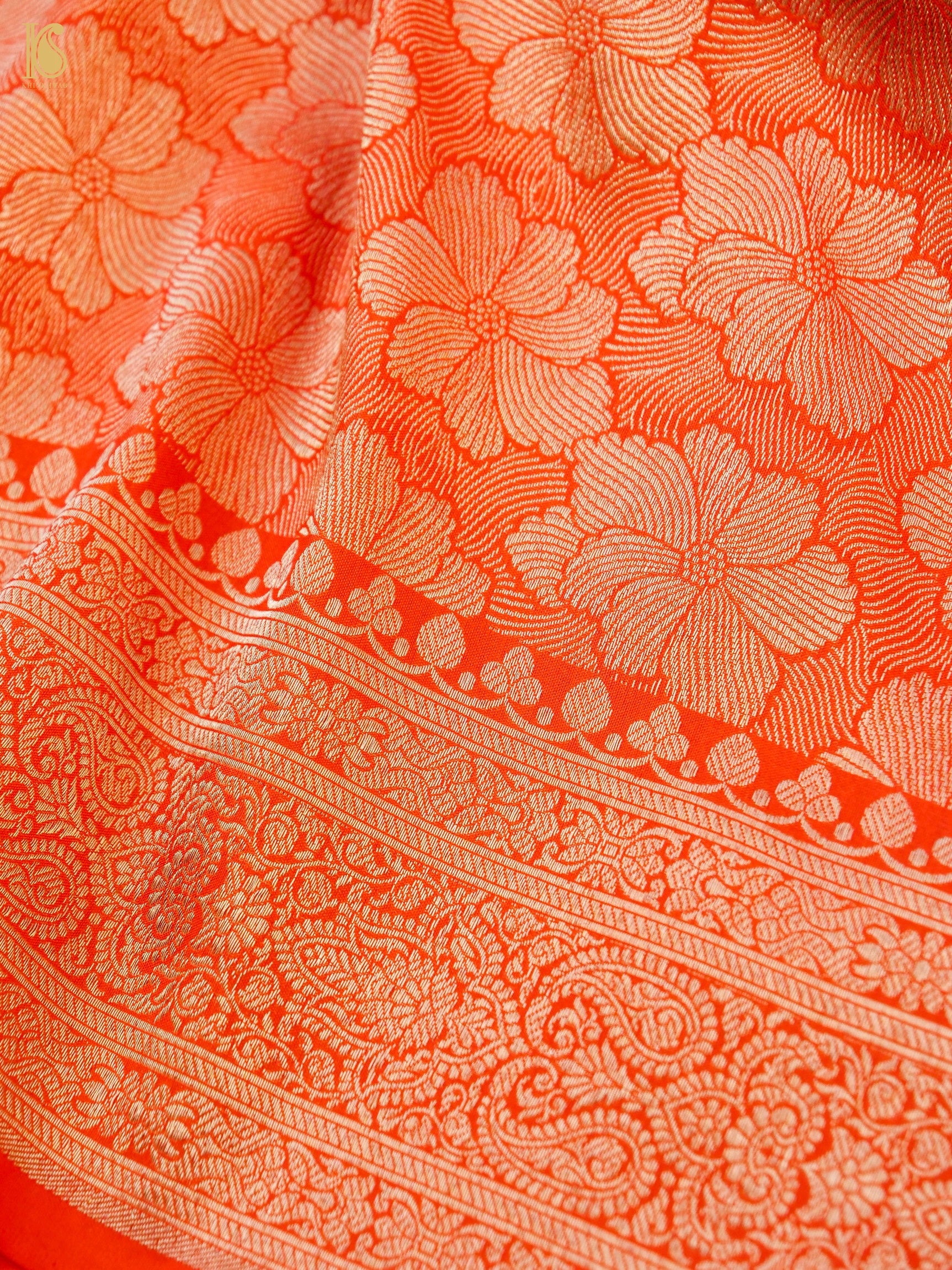 Handloom Banarasi Katan Silk Zari Tanchoi Saree
