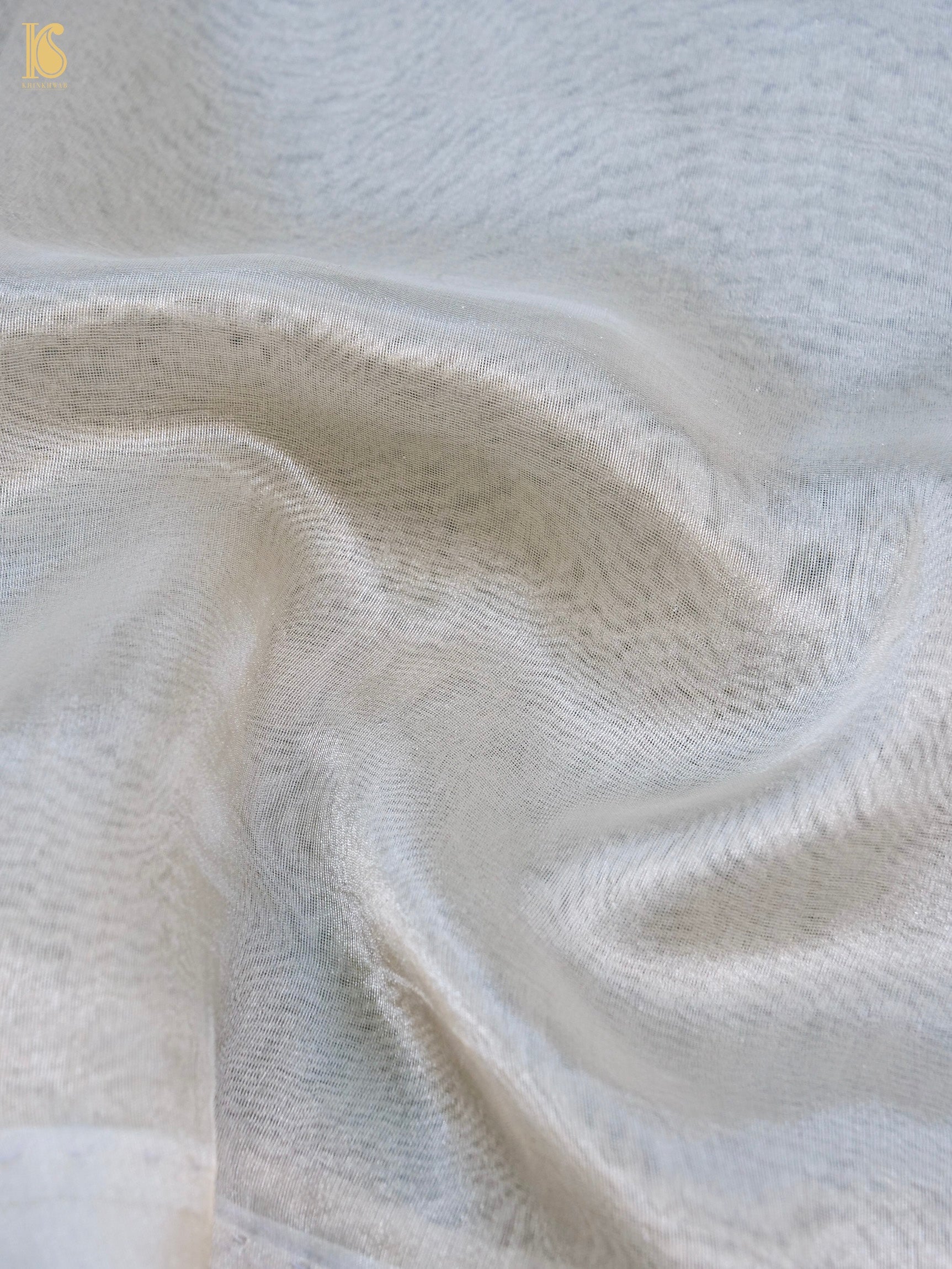 Handwoven Banarasi Plain Tissue Saree with Border