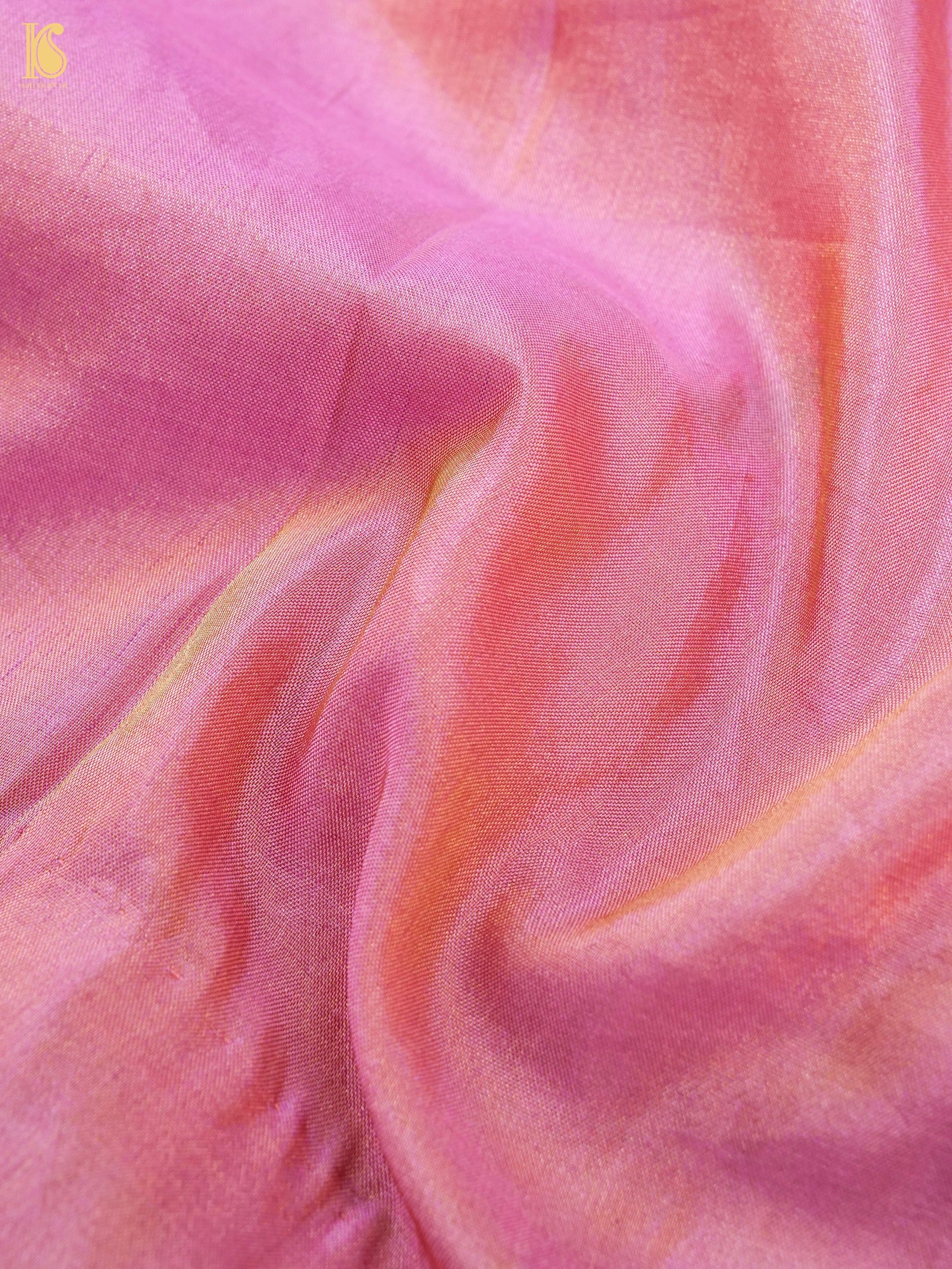 Handwoven Banarasi Plain Tissue Saree with Border