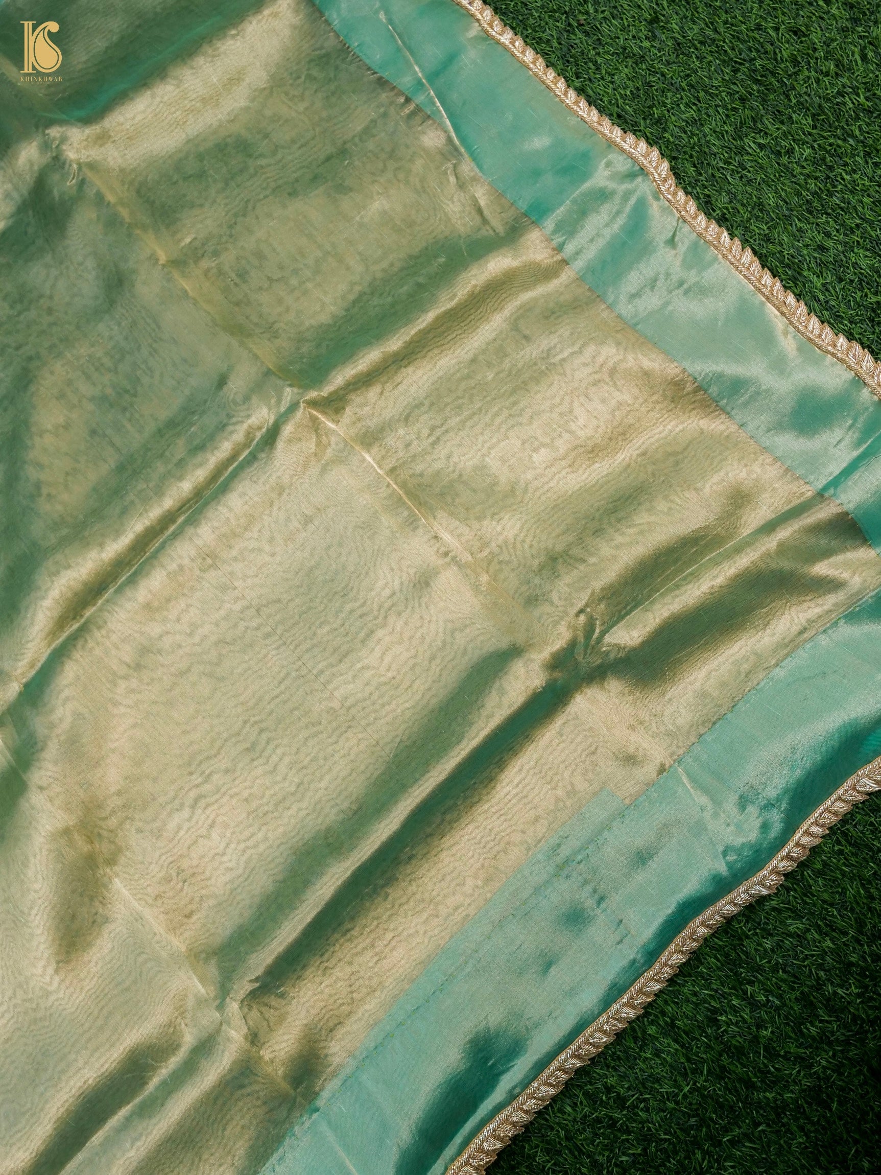 Handwoven Banarasi Plain Tissue Saree with Border