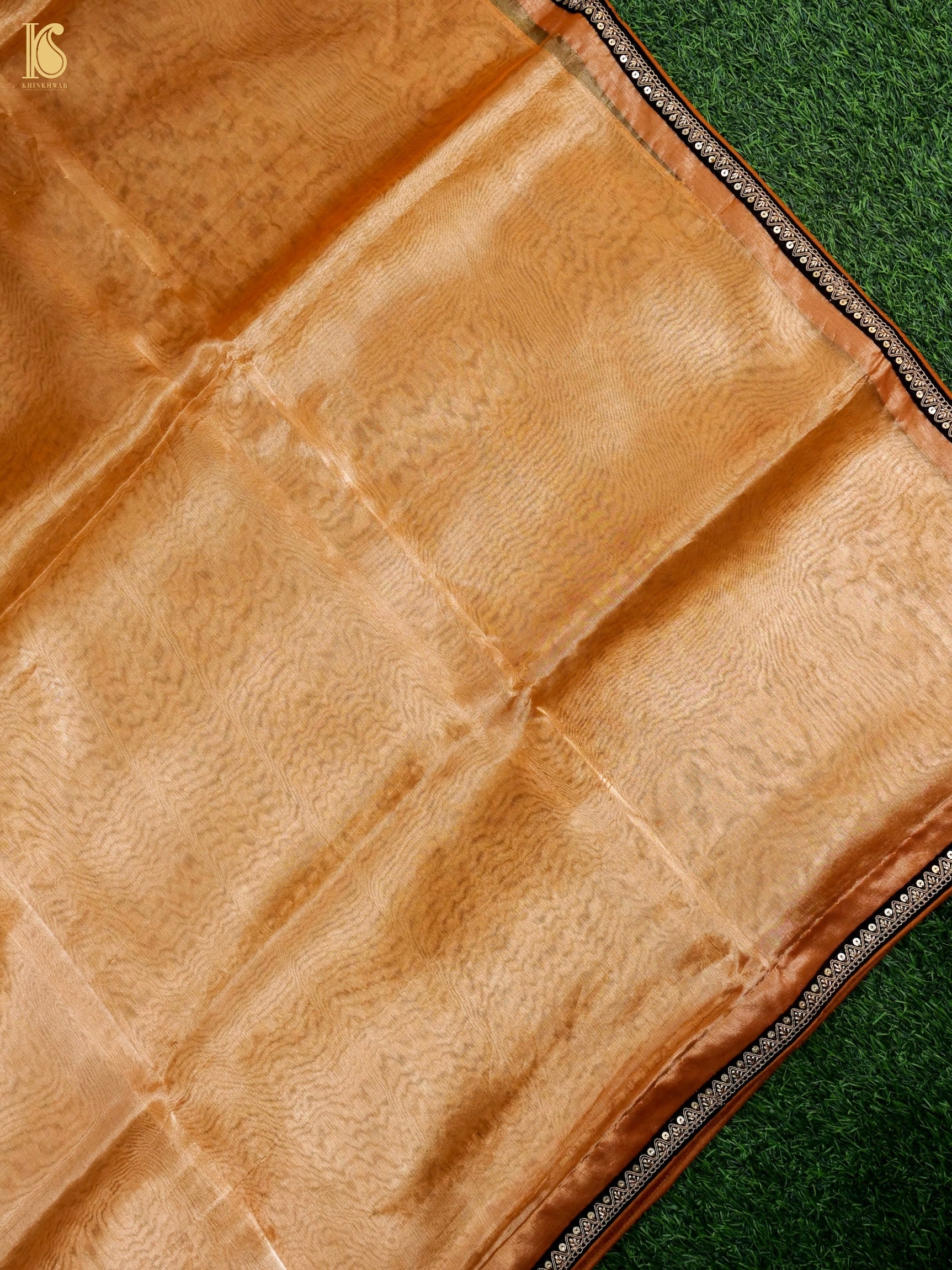 Handwoven Banarasi Plain Tissue Saree with Border