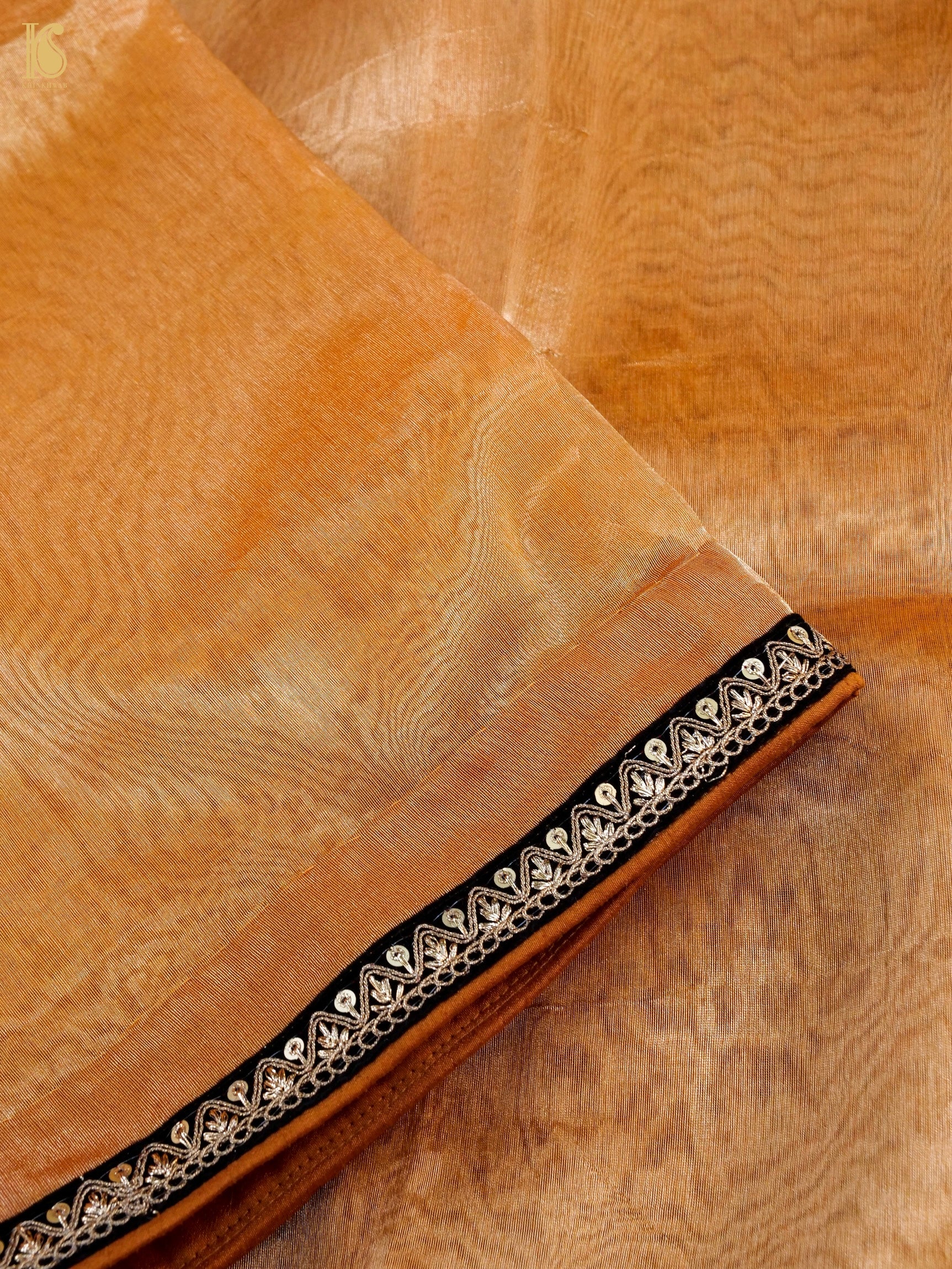 Handwoven Banarasi Plain Tissue Saree with Border