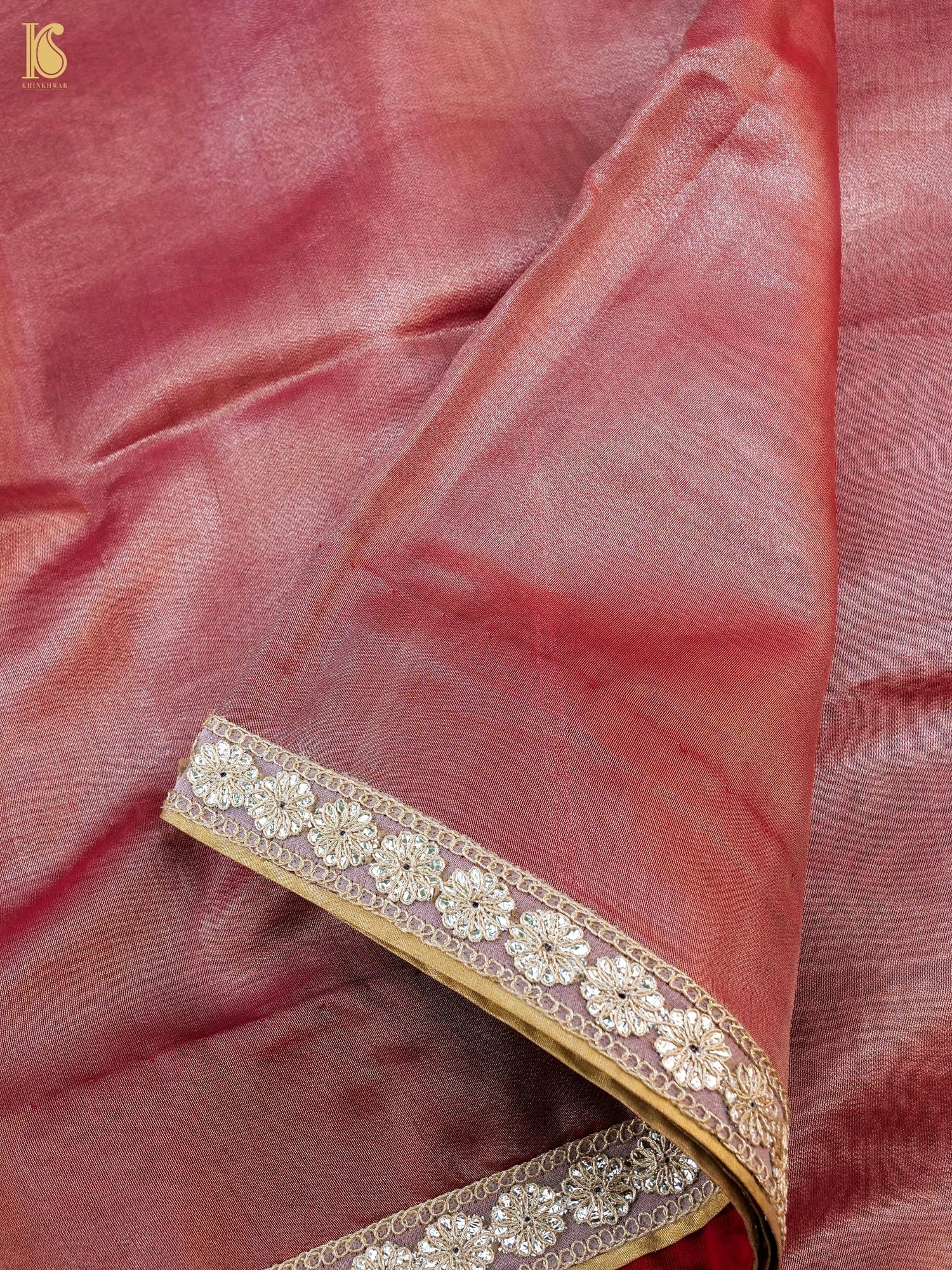 Handwoven Banarasi Plain Tissue Saree with Border