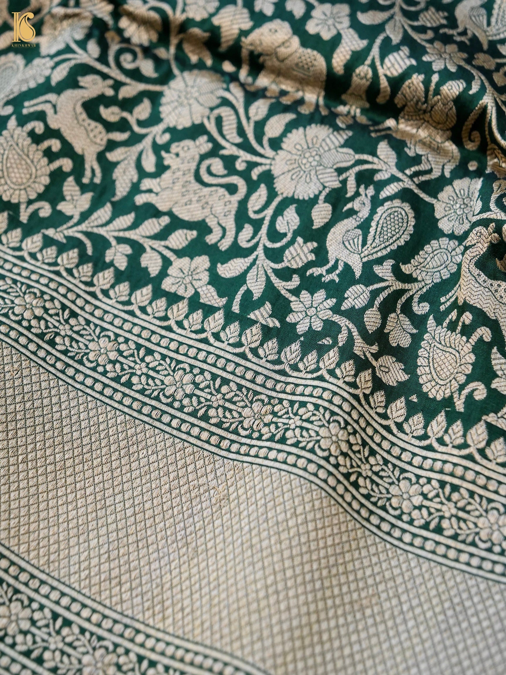 Handloom Banarasi Katan Silk Shikargah Dupatta