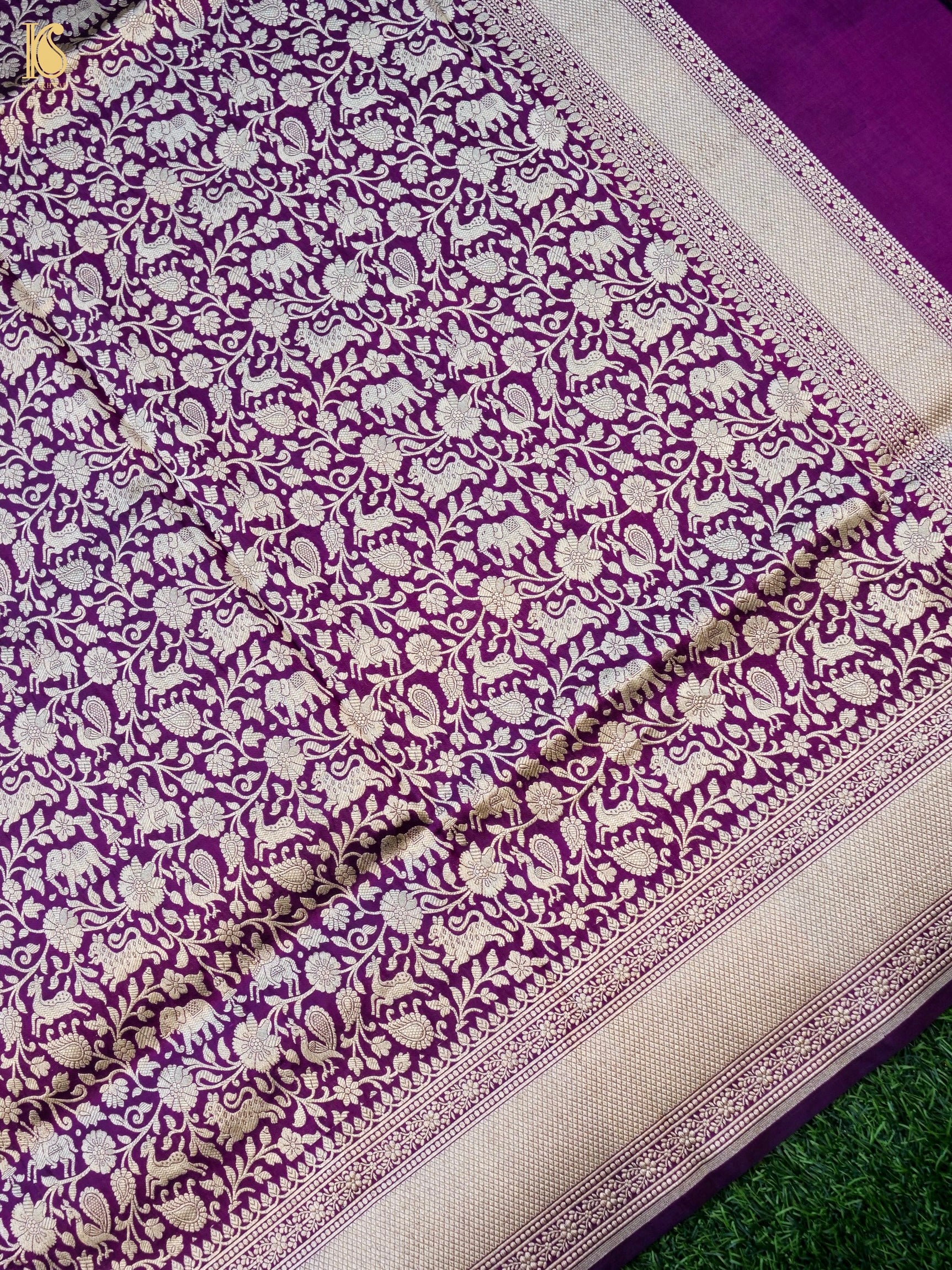 Handloom Banarasi Katan Silk Shikargah Dupatta