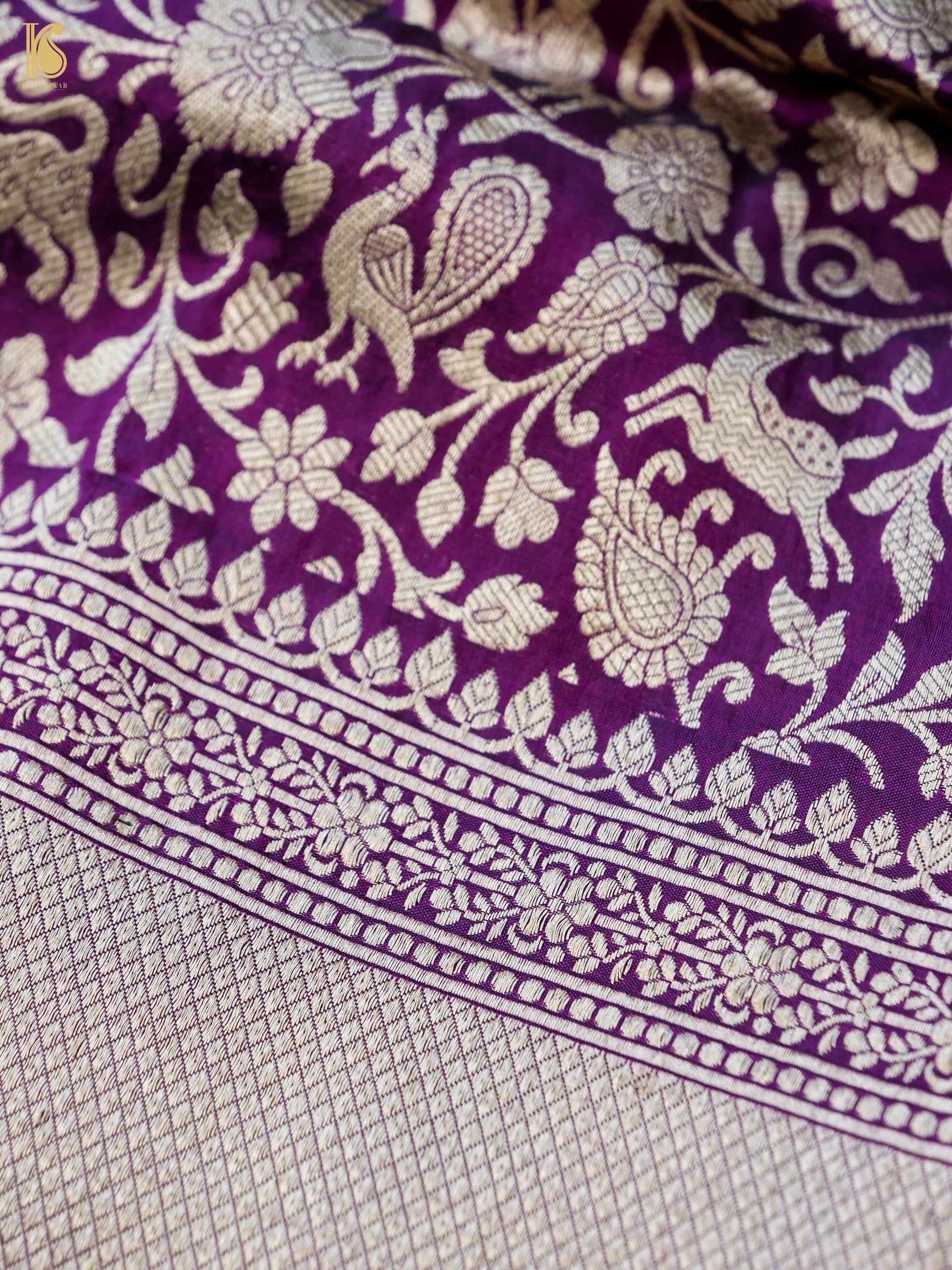 Handloom Banarasi Katan Silk Shikargah Dupatta