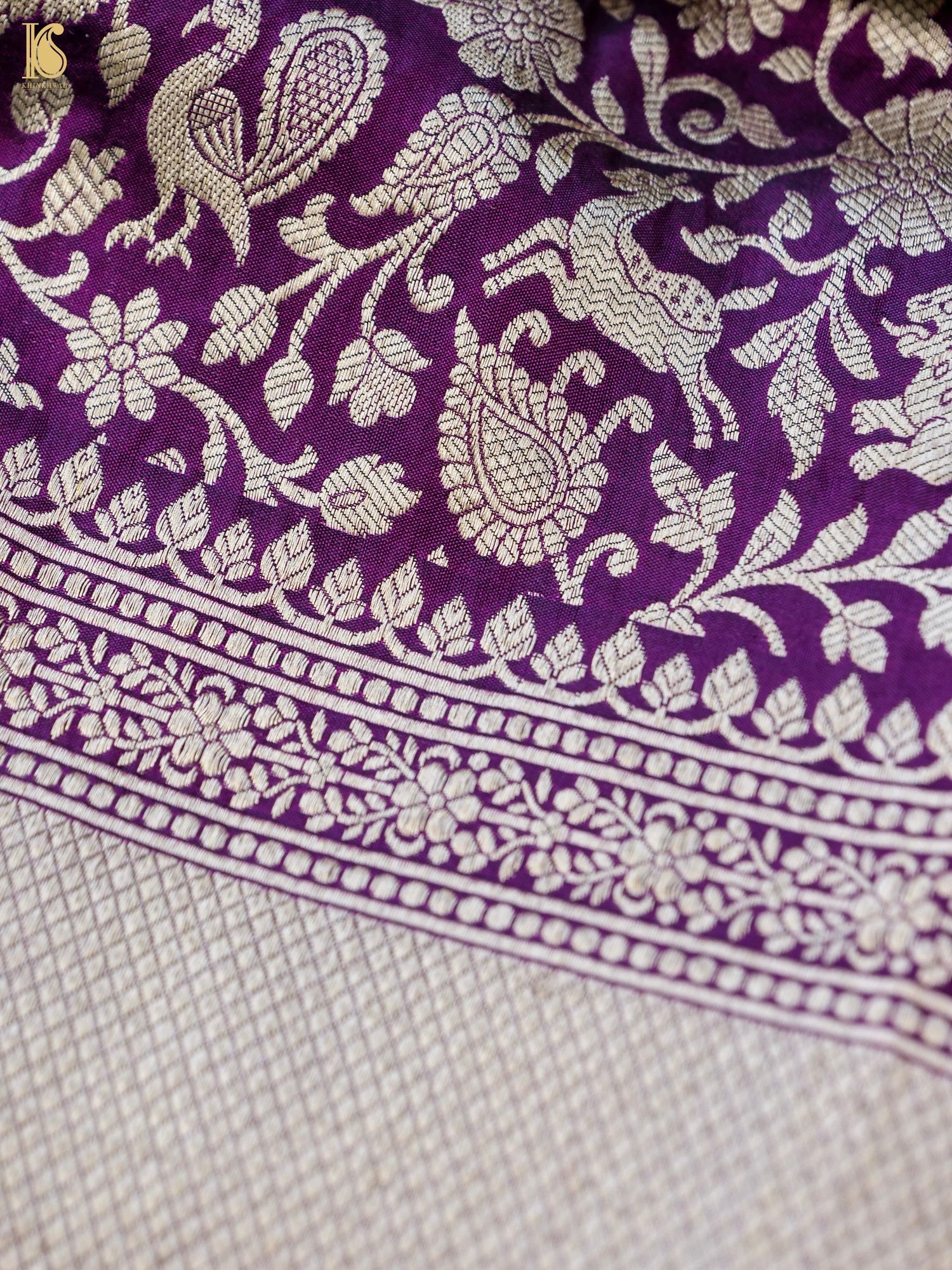 Handloom Banarasi Katan Silk Shikargah Dupatta