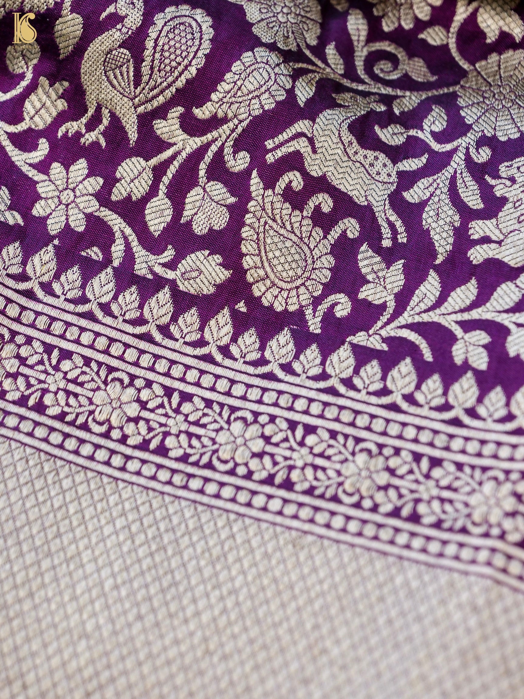 Handloom Banarasi Katan Silk Shikargah Dupatta