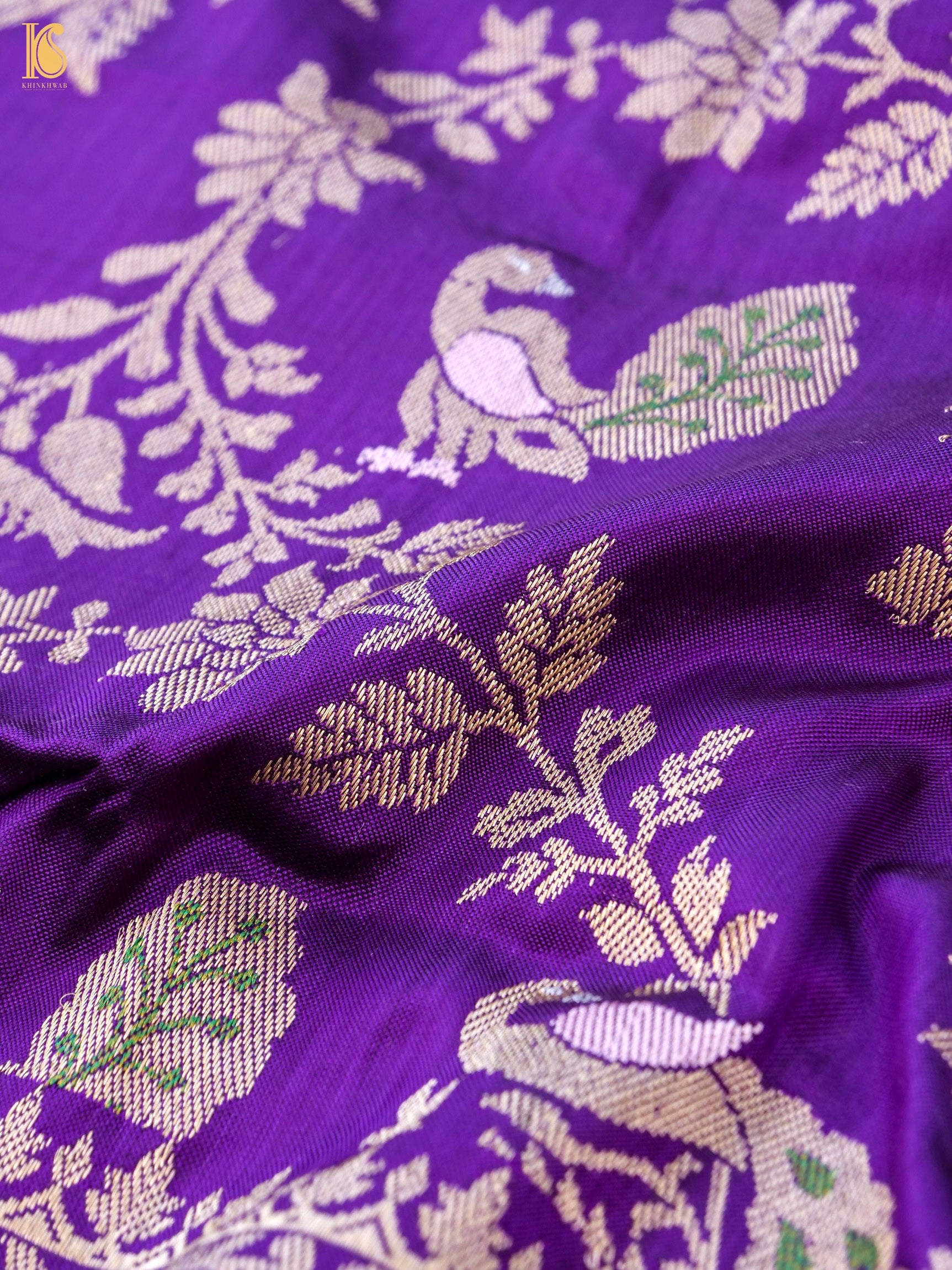 Handwoven Banarasi Katan Silk Kadwa Shikargah Dupatta