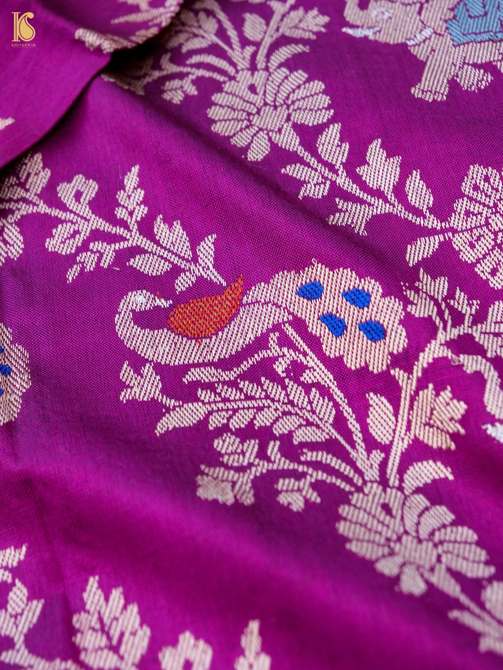 Handwoven Banarasi Katan Silk Kadwa Shikargah Dupatta
