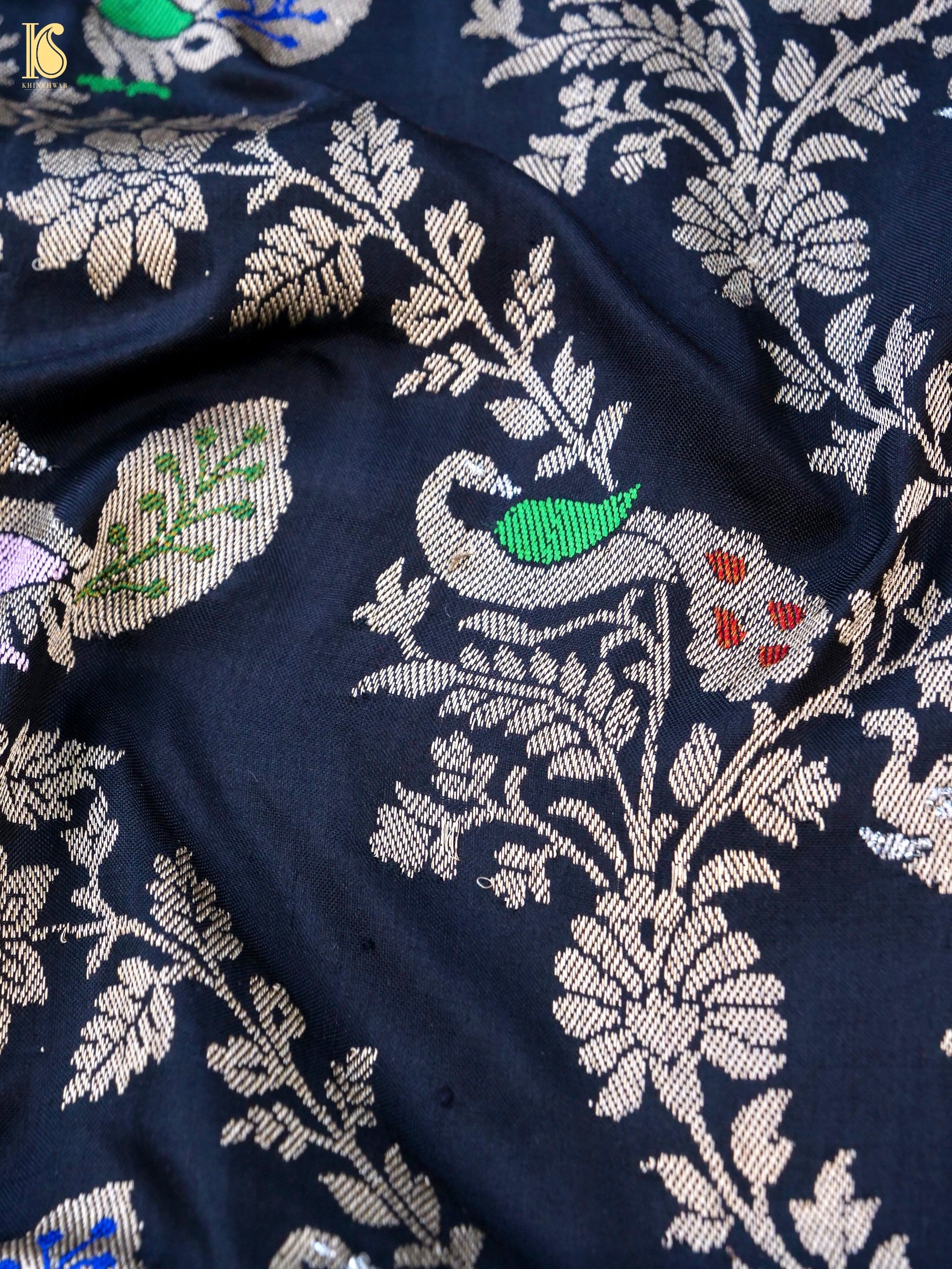 Handwoven Banarasi Katan Silk Kadwa Shikargah Dupatta